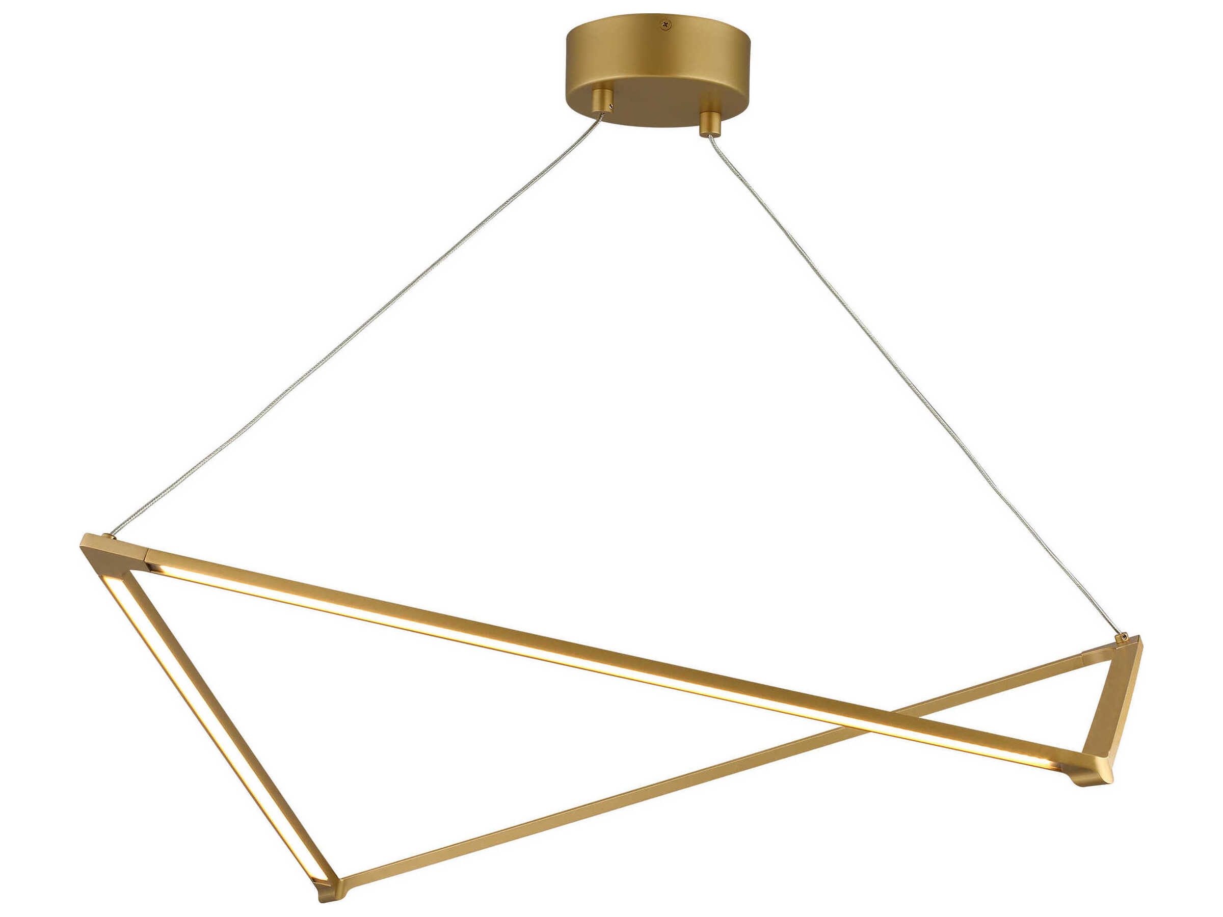 Visual Comfort Modern Balto 1-Light Satin Gold Geometric Pendant