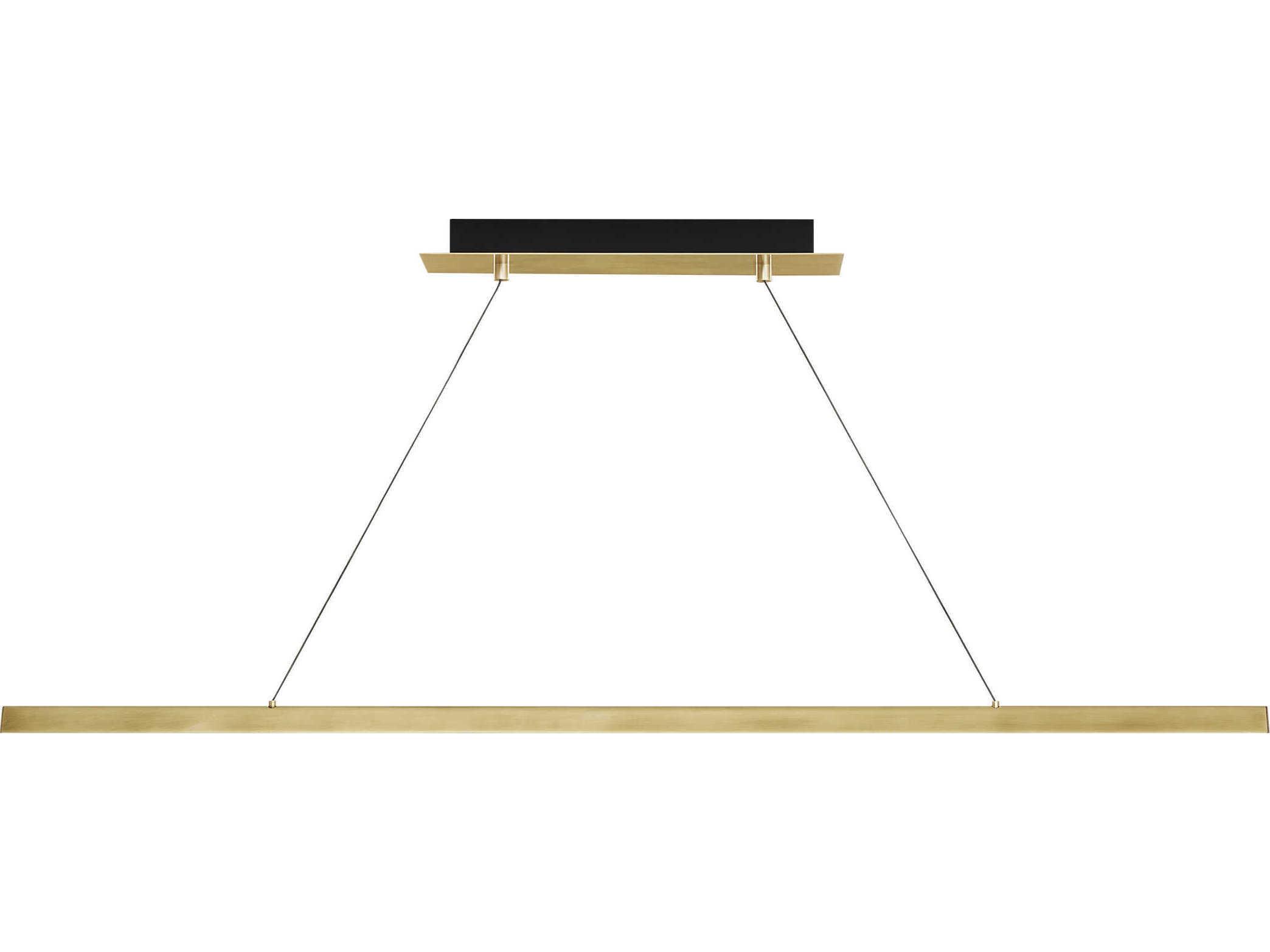Visual Comfort Modern Dessau 1-Light Natural Brass Linear Island Pendant