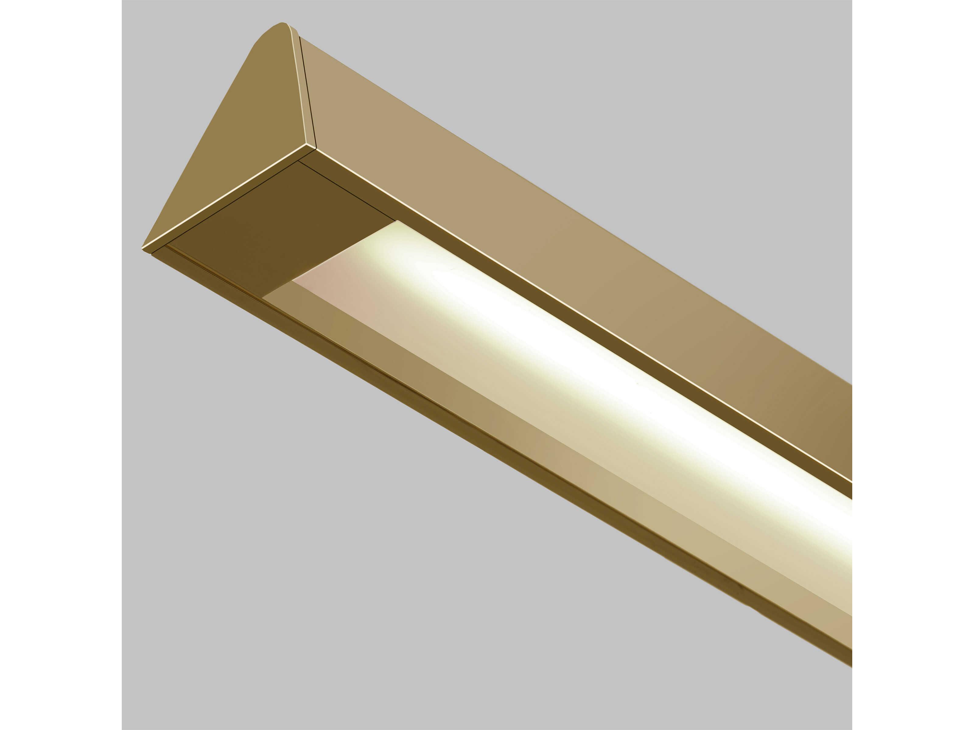 Visual Comfort Modern Dessau 1-Light Natural Brass Linear Island Pendant