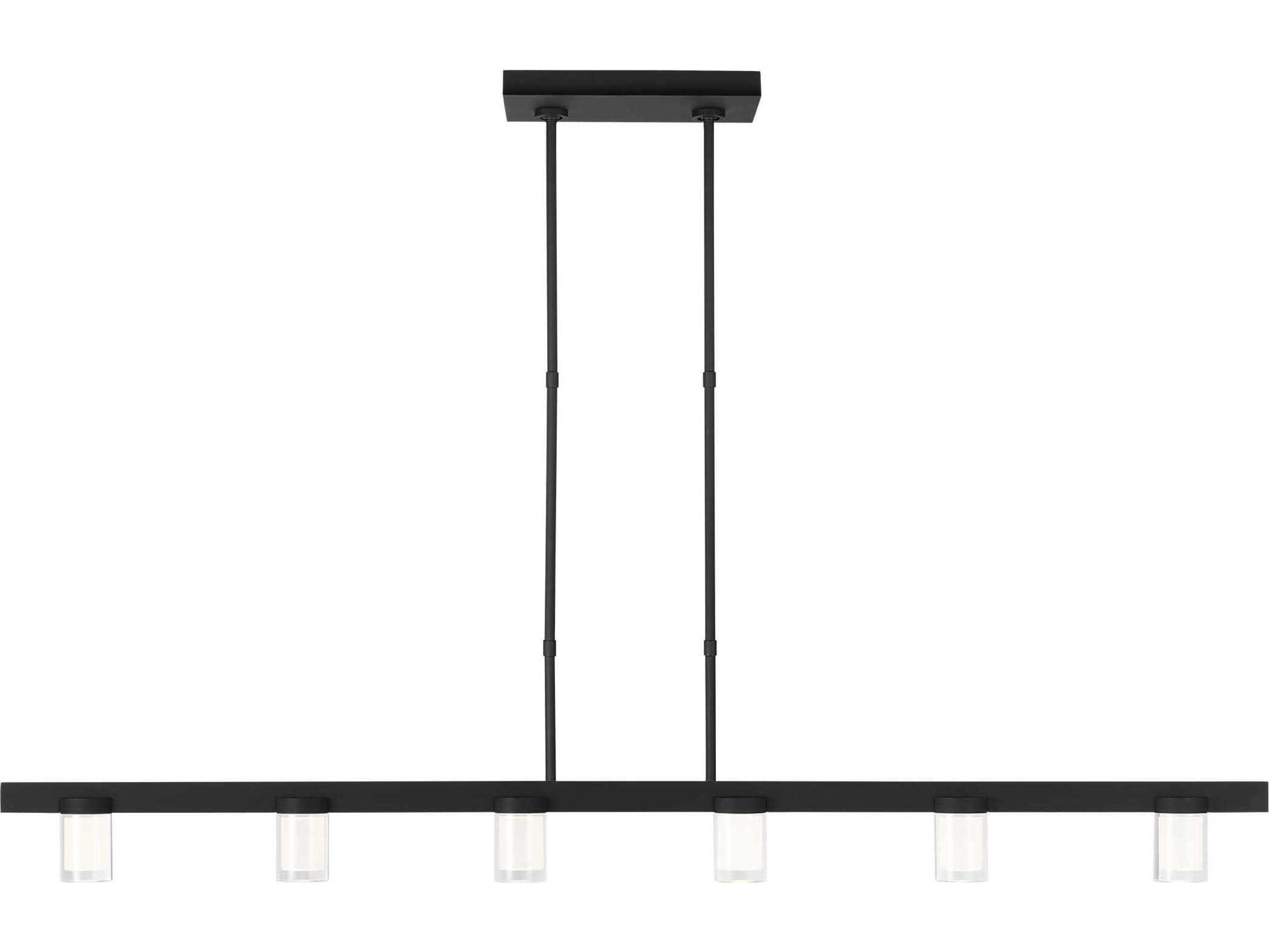 Visual Comfort Modern Esfera 6-Light Nightshade Black Linear Island Pendant