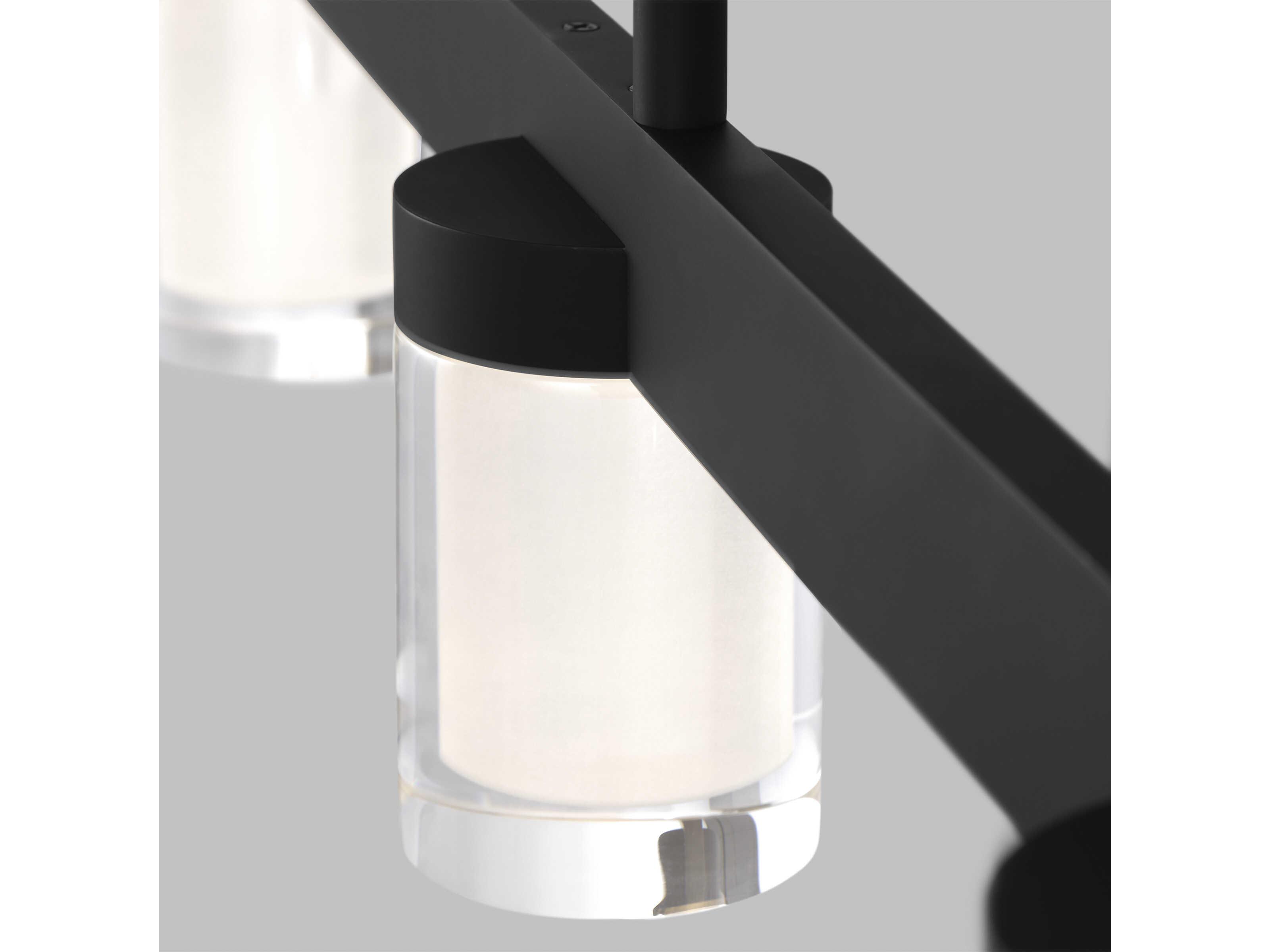 Visual Comfort Modern Esfera 6-Light Nightshade Black Linear Island Pendant