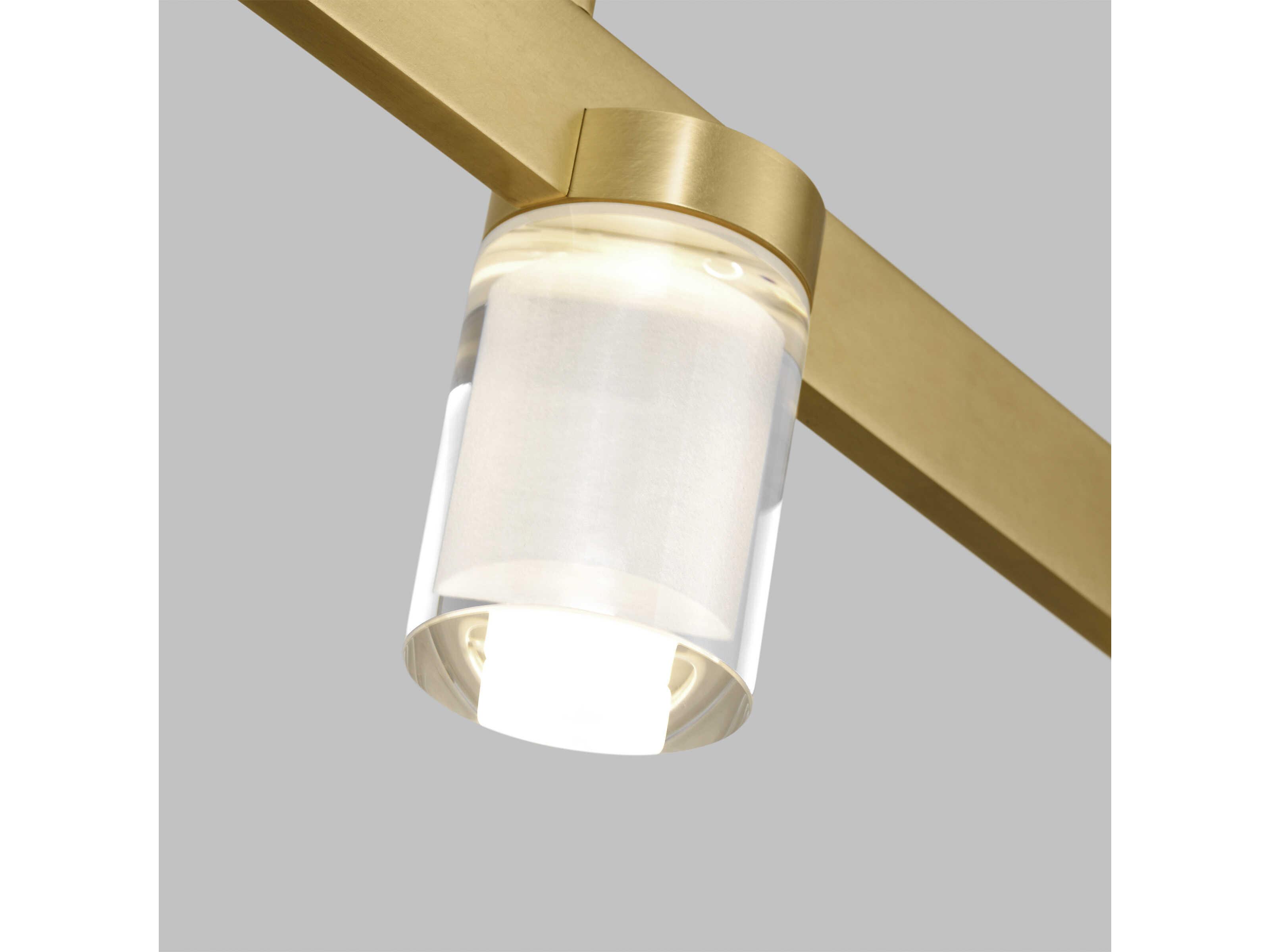 Visual Comfort Modern Esfera 6-Light Natural Brass Linear Island Pendant