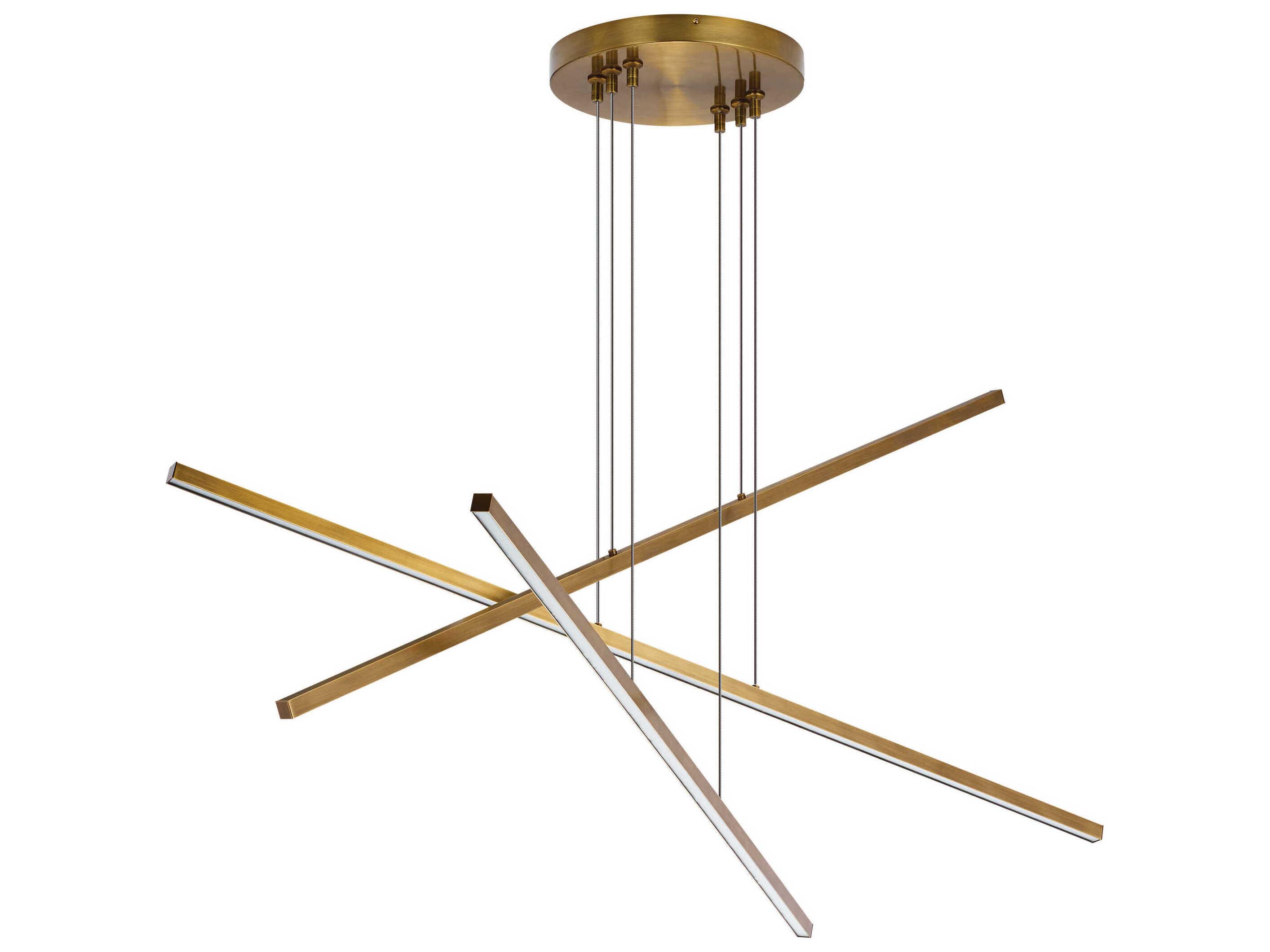 Visual Comfort Modern Essence 3-Light Aged Brass Linear Island Pendant