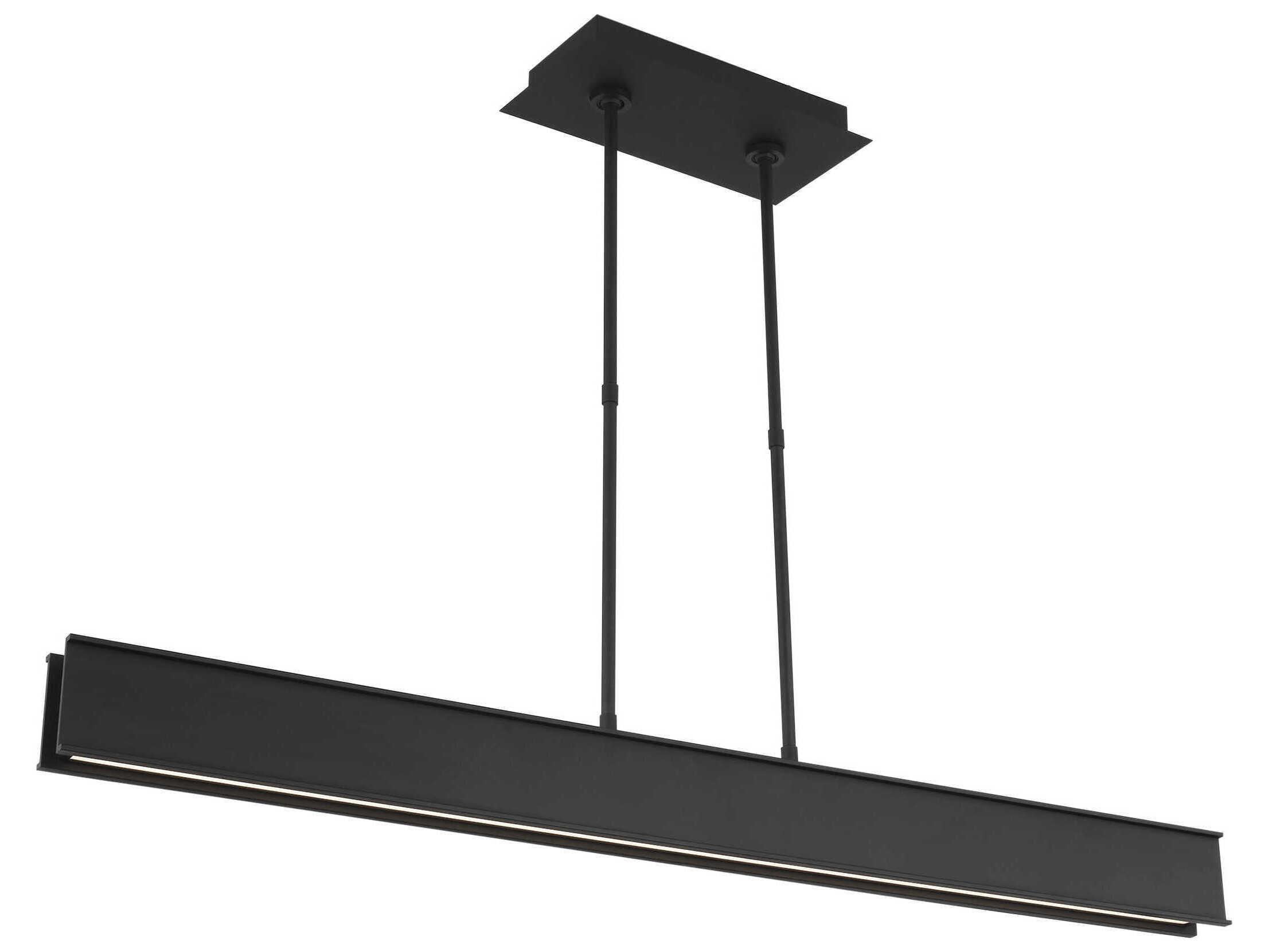 Visual Comfort Modern I-beam 1-Light Nightshade Black Linear Island Pendant
