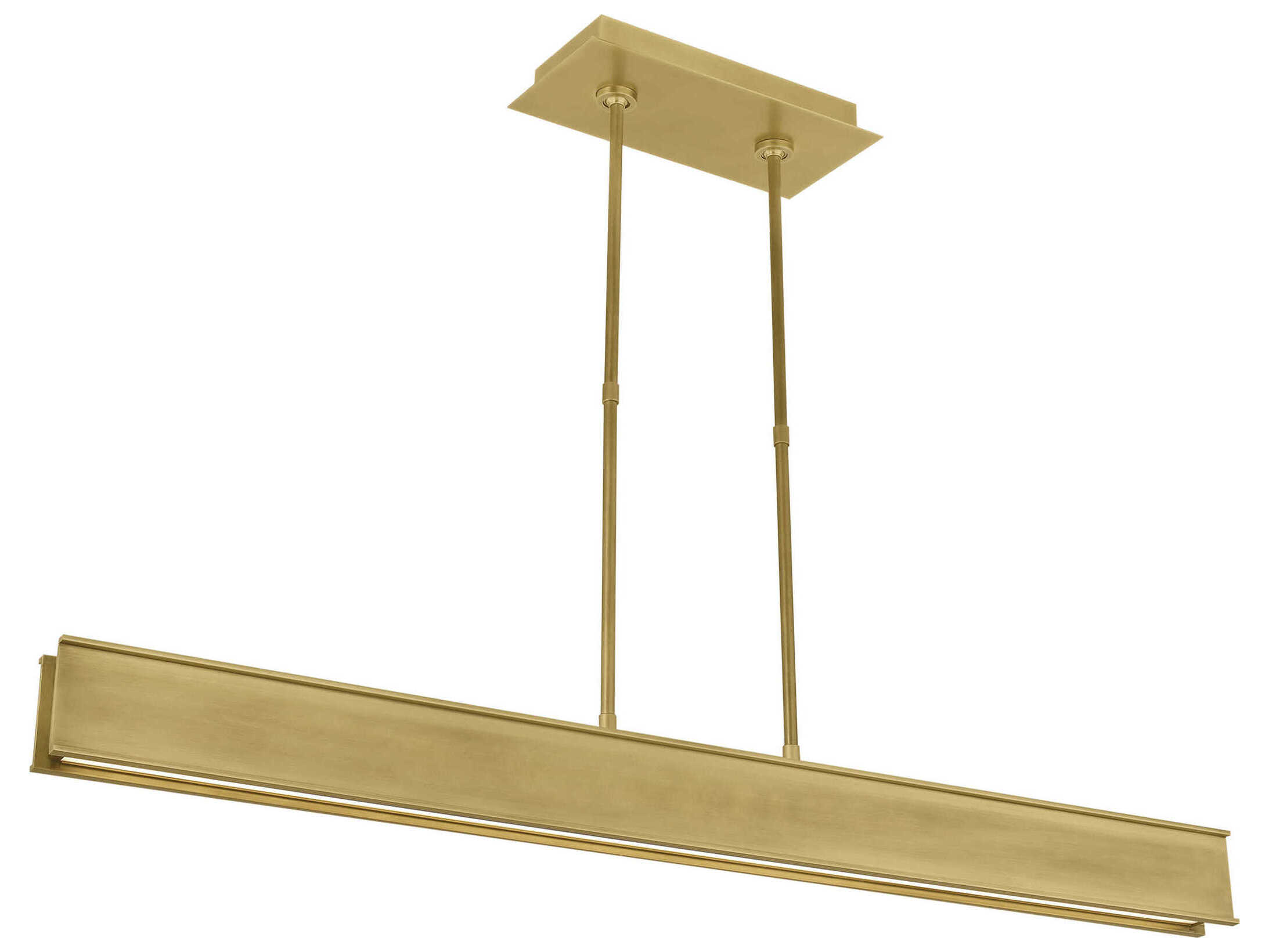 Visual Comfort Modern I-beam 1-Light Plated Brass Linear Island Pendant