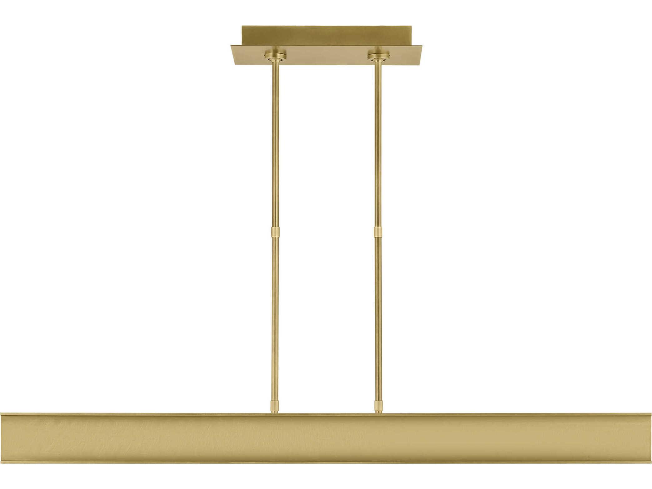 Visual Comfort Modern I-beam 1-Light Plated Brass Linear Island Pendant