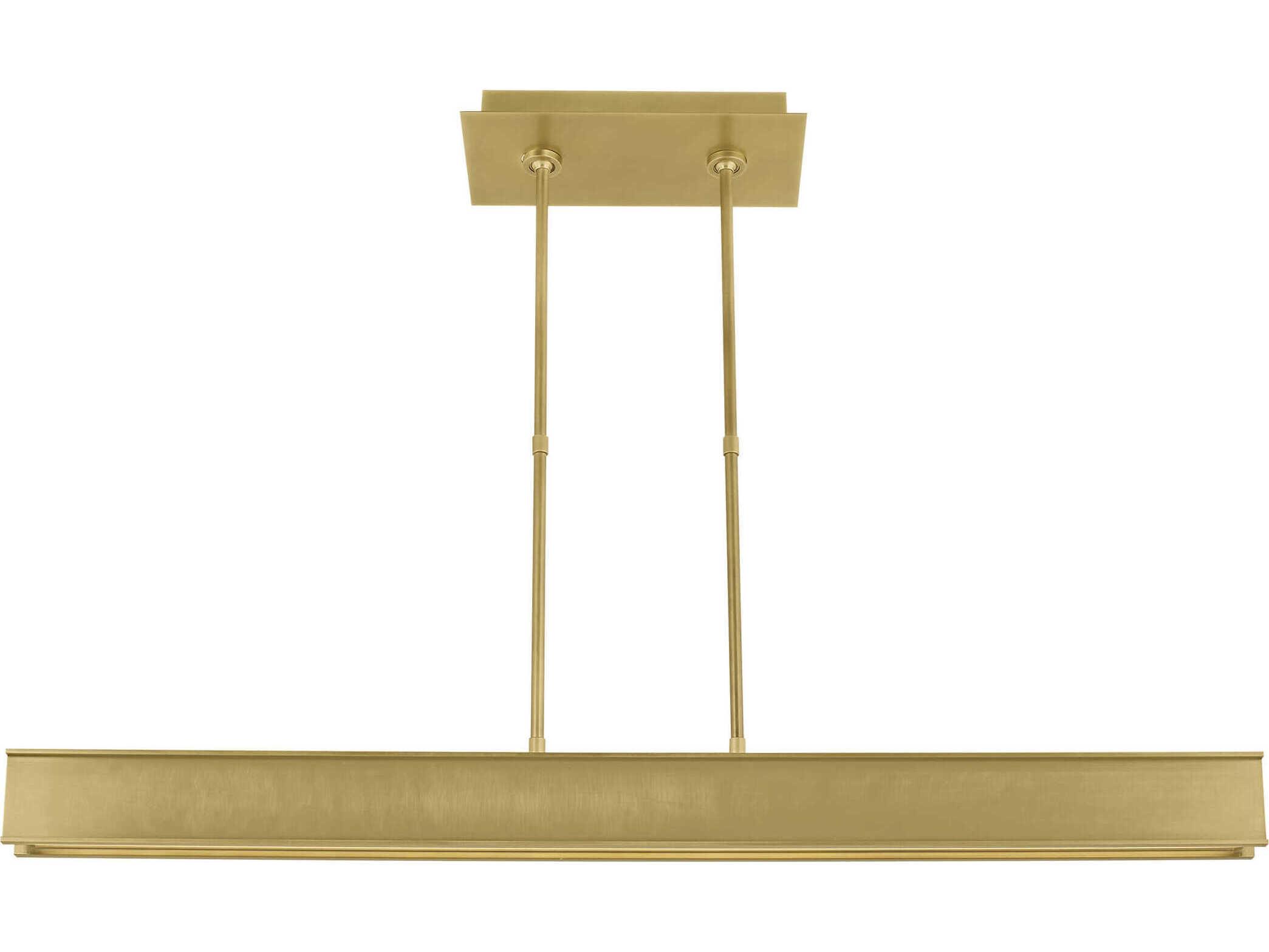Visual Comfort Modern I-beam 1-Light Plated Brass Linear Island Pendant