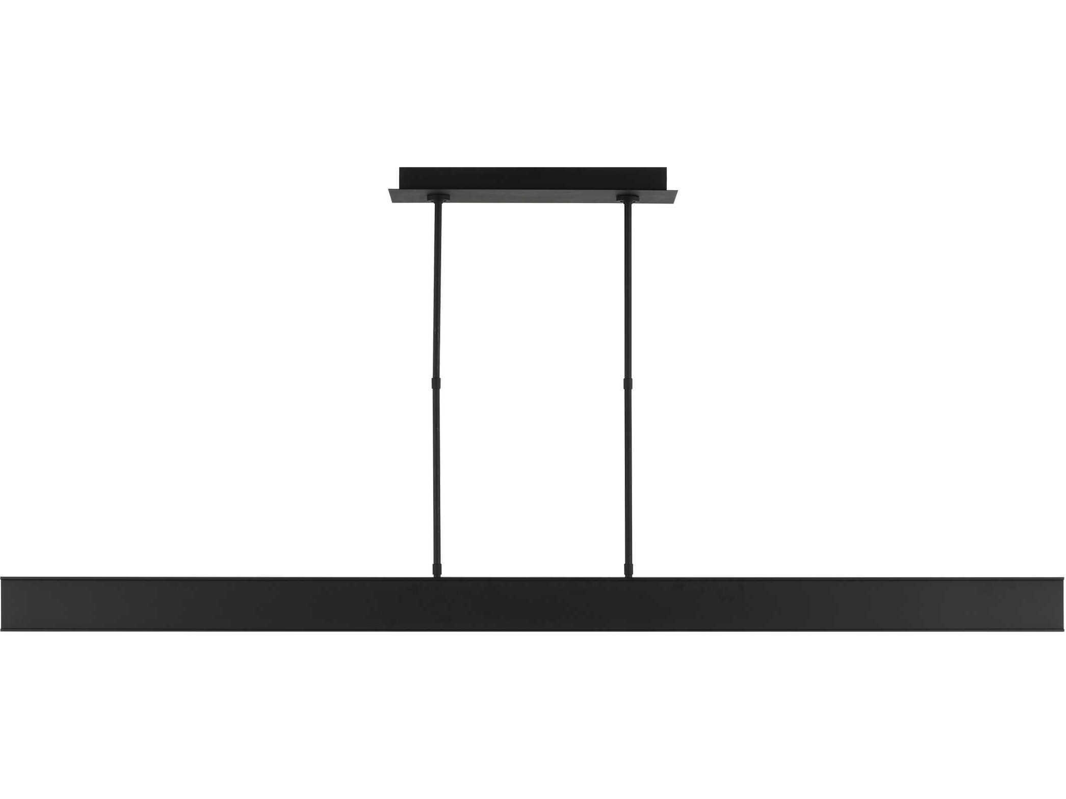 Visual Comfort Modern I-beam 1-Light Nightshade Black Linear Island Pendant