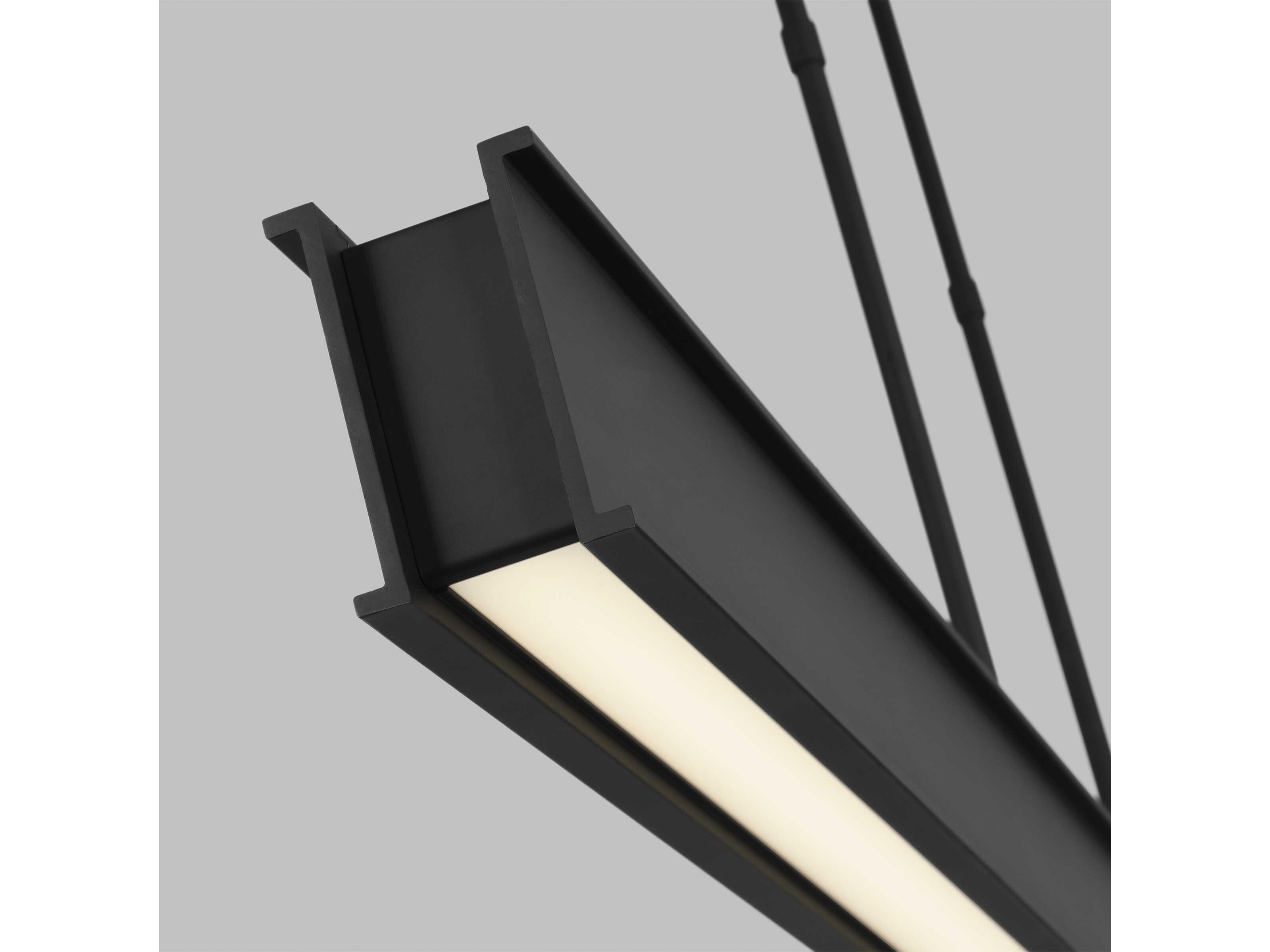 Visual Comfort Modern I-beam 1-Light Nightshade Black Linear Island Pendant