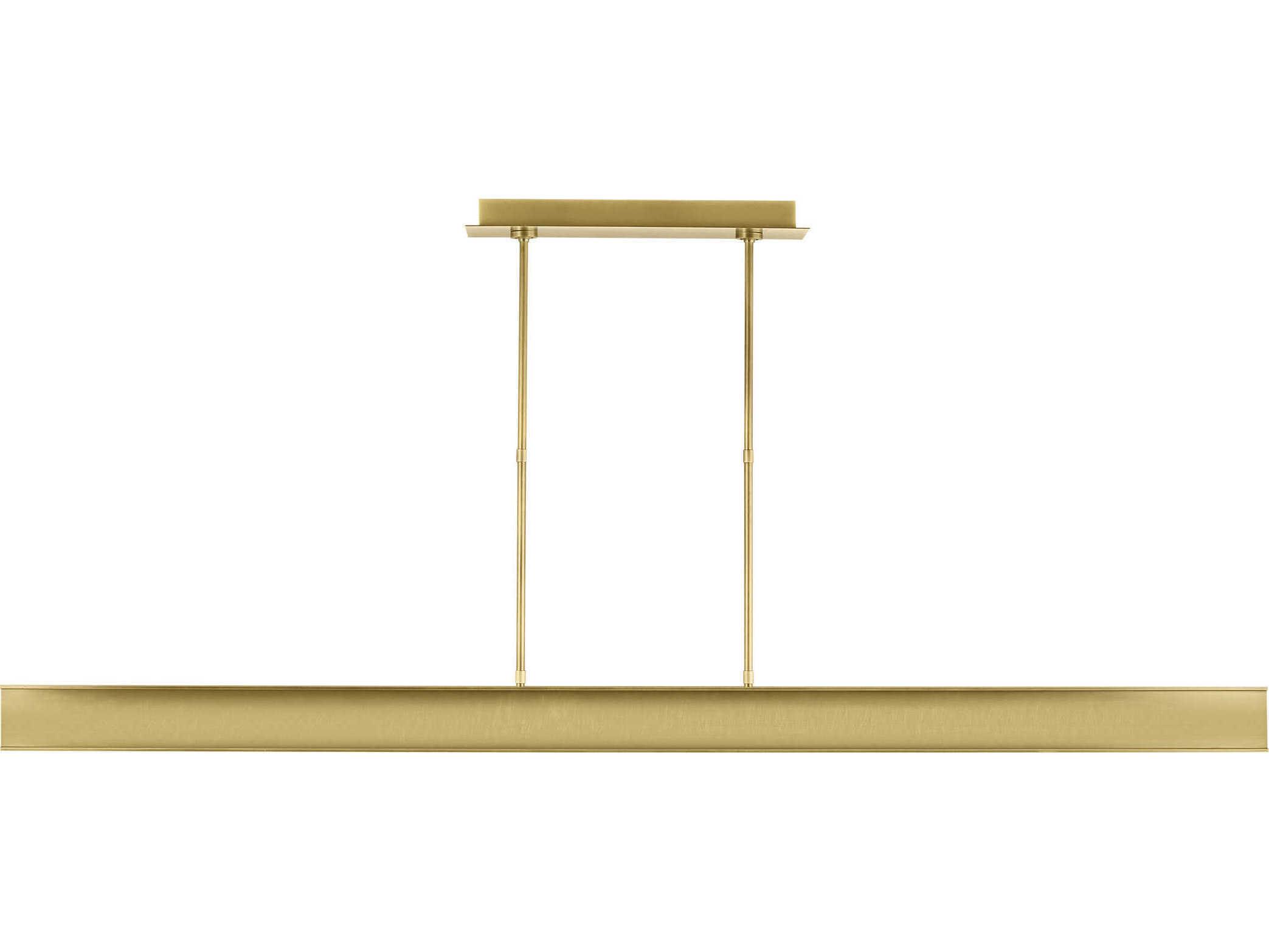 Visual Comfort Modern I-beam 1-Light Plated Brass Linear Island Pendant