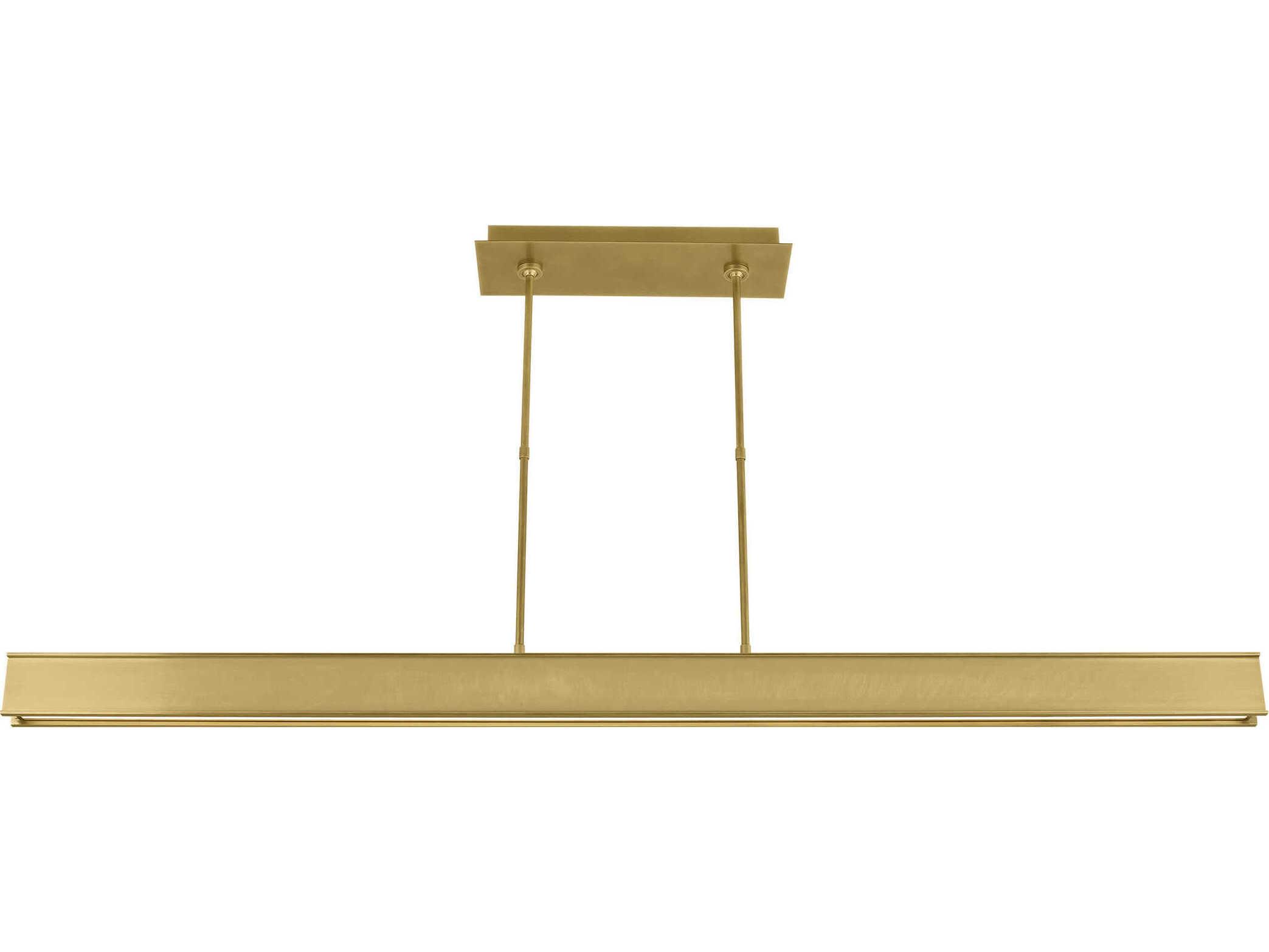 Visual Comfort Modern I-beam 1-Light Plated Brass Linear Island Pendant
