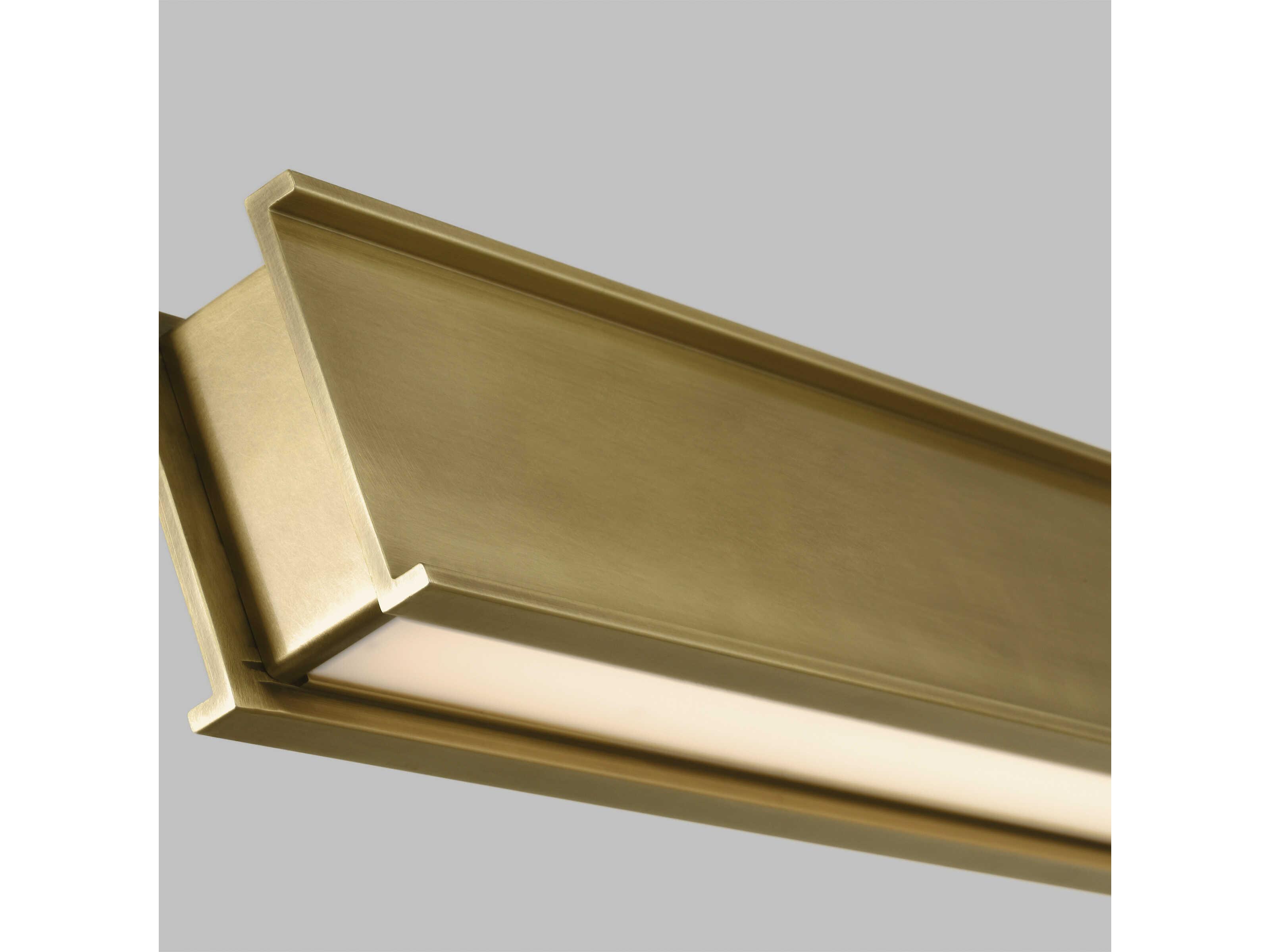 Visual Comfort Modern I-beam 1-Light Plated Brass Linear Island Pendant