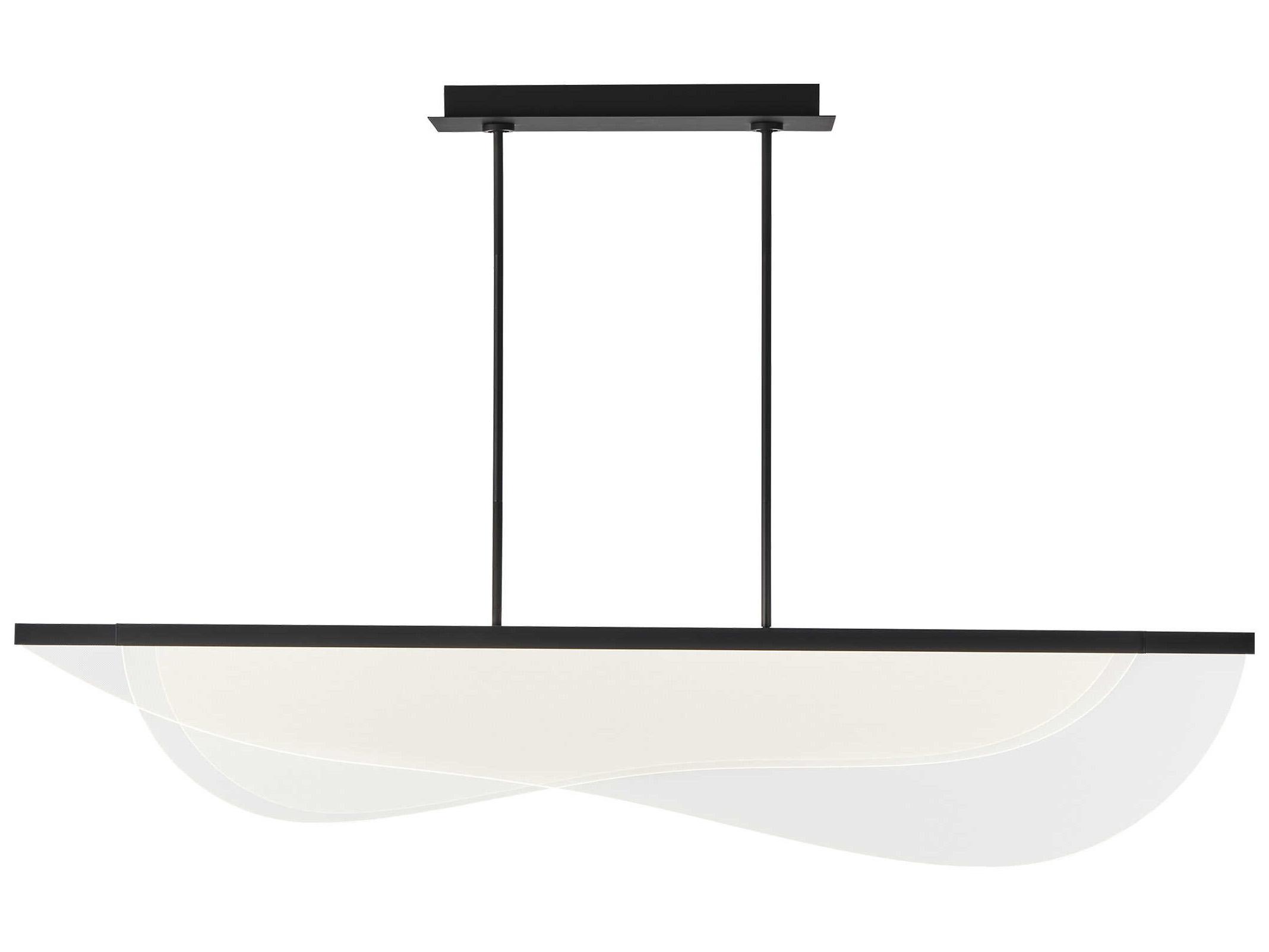 Visual Comfort Modern Nyra 3-Light Nightshade Black Island Pendant