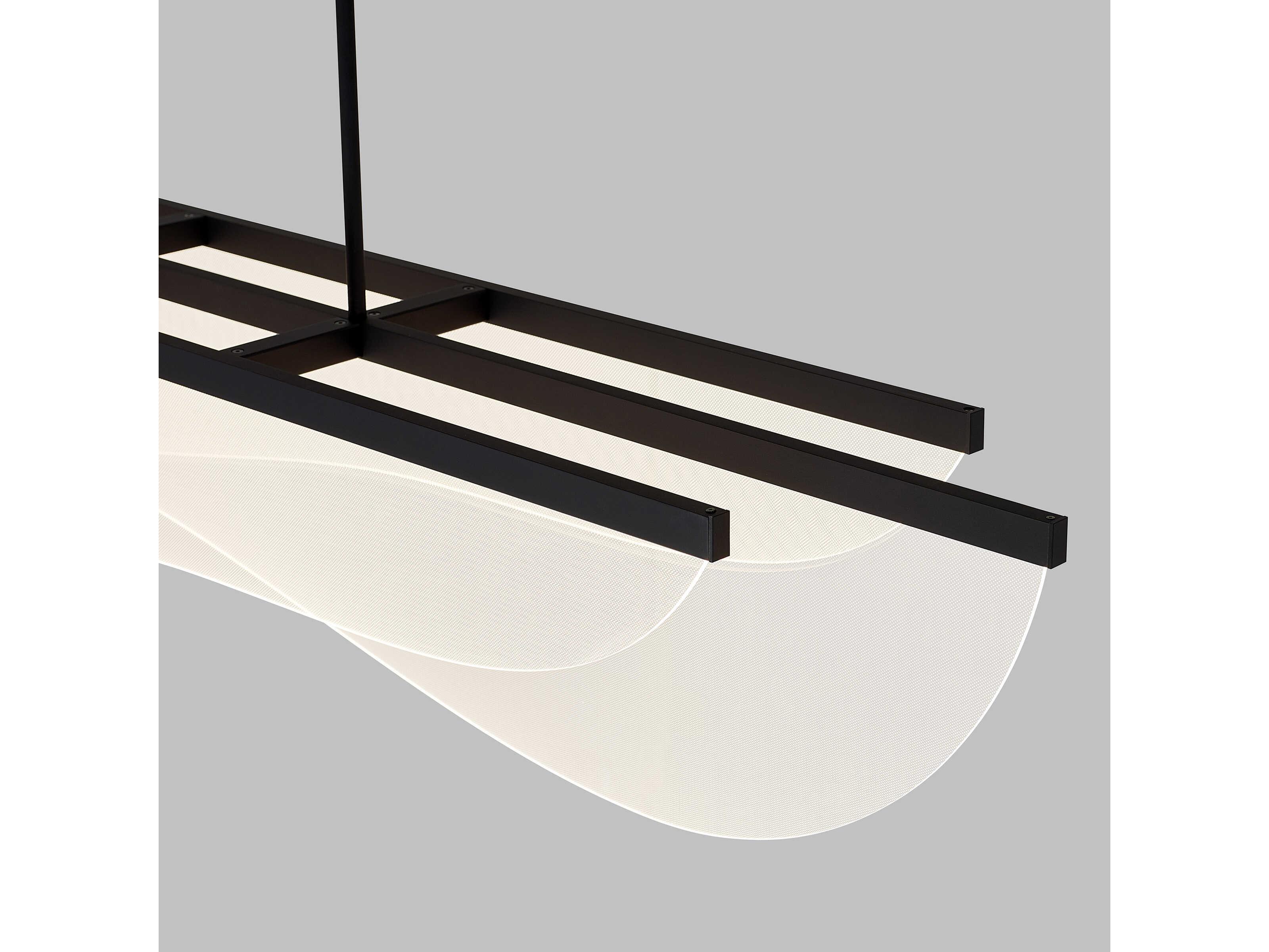 Visual Comfort Modern Nyra 3-Light Nightshade Black Island Pendant