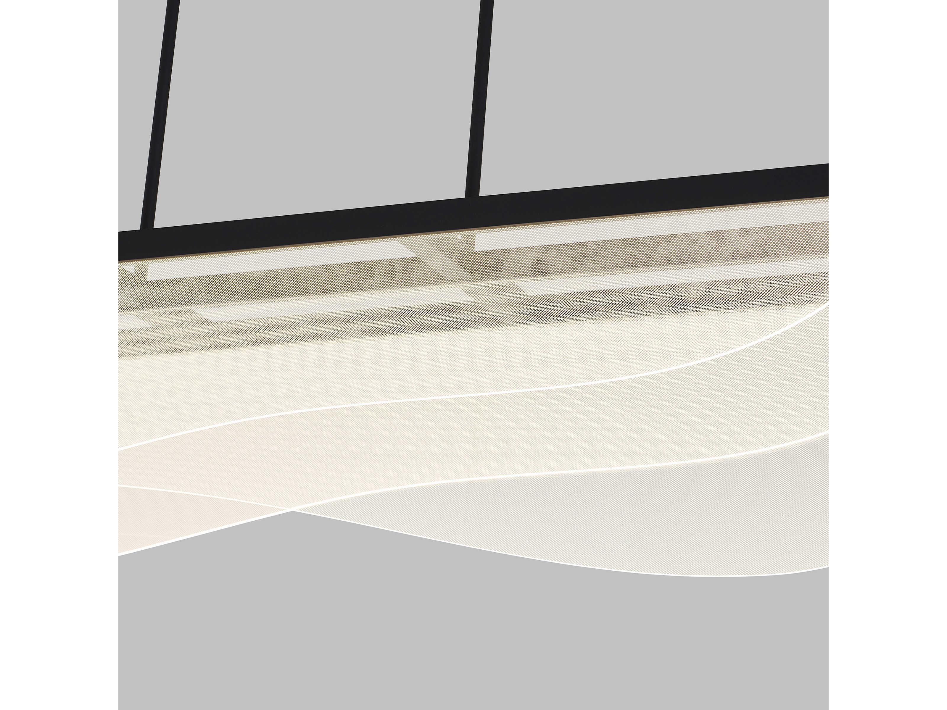 Visual Comfort Modern Nyra 3-Light Nightshade Black Island Pendant