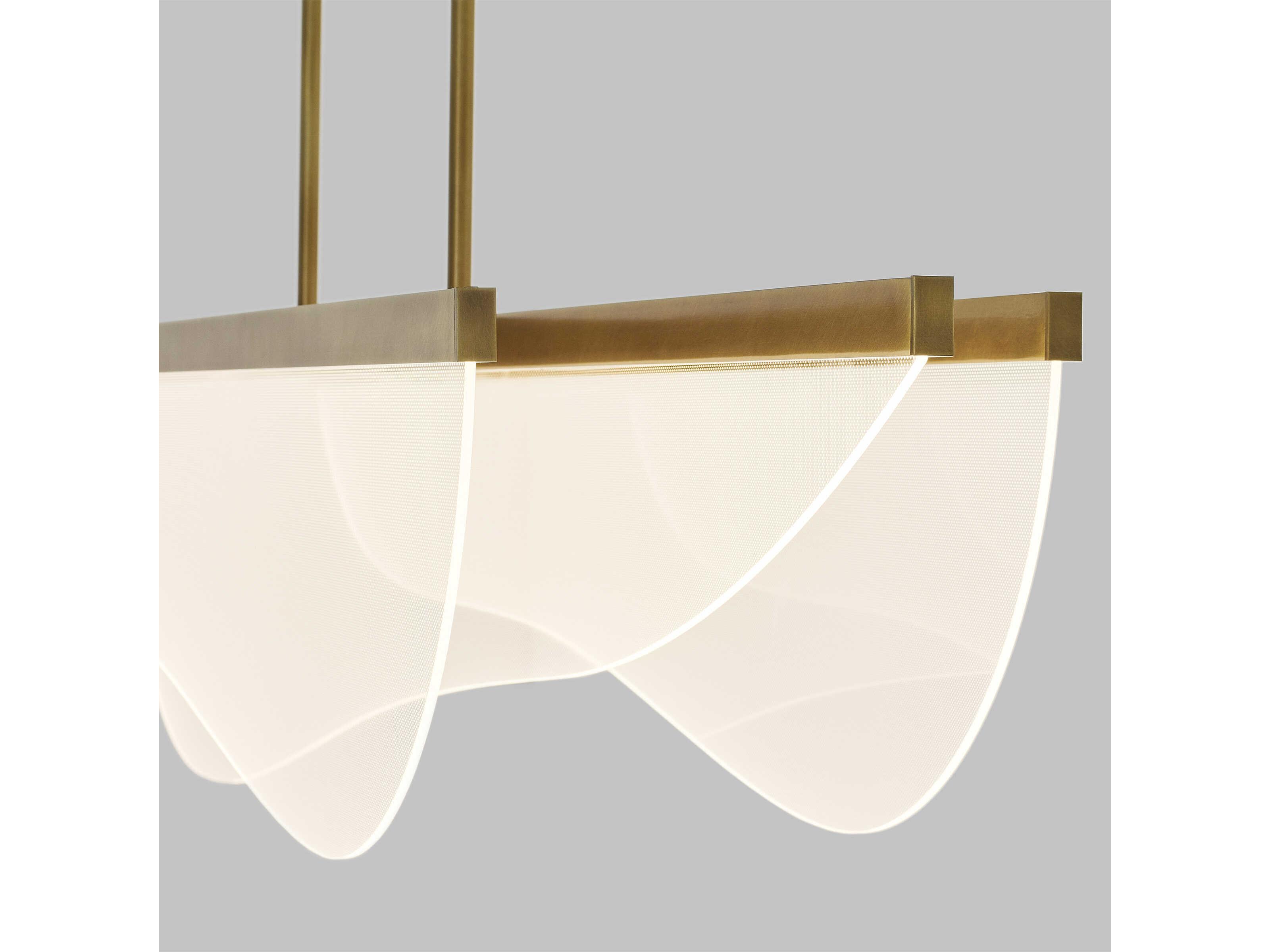 Visual Comfort Modern Nyra 3-Light Plated Brass Island Pendant