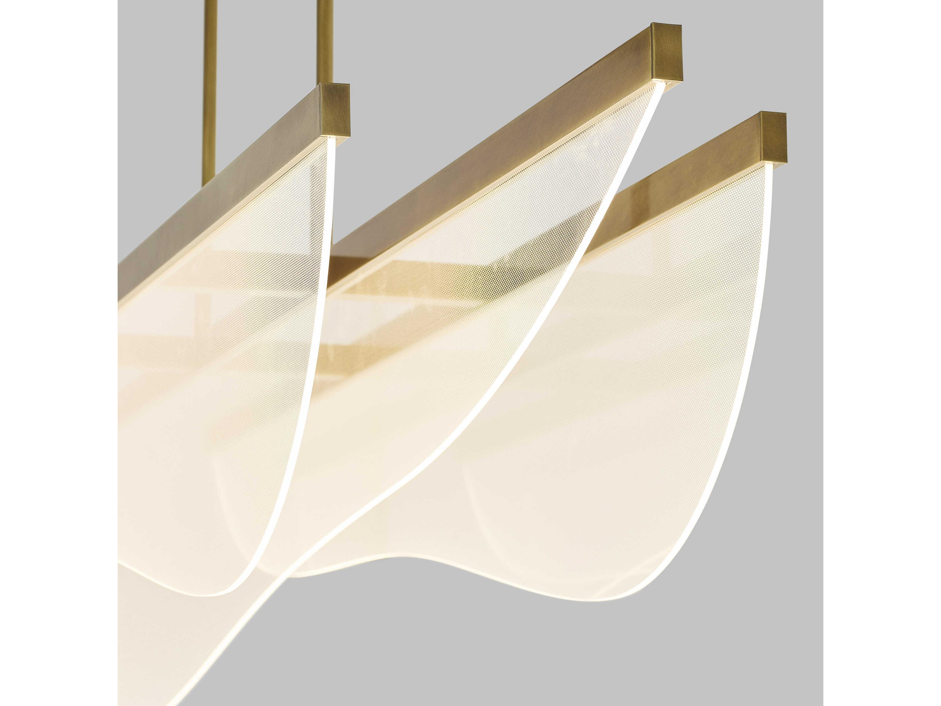 Visual Comfort Modern Nyra 3-Light Plated Brass Island Pendant