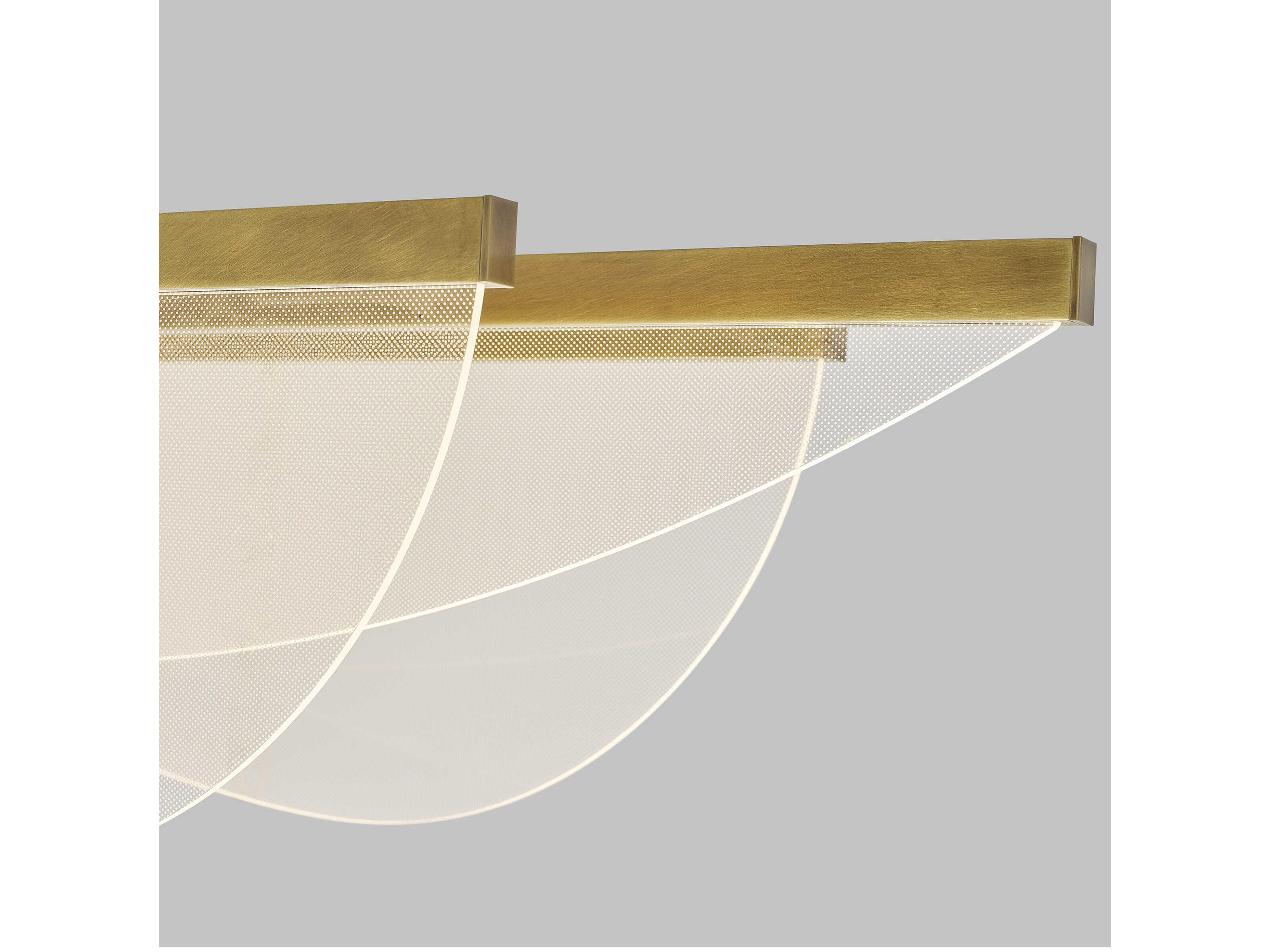 Visual Comfort Modern Nyra 3-Light Plated Brass Island Pendant