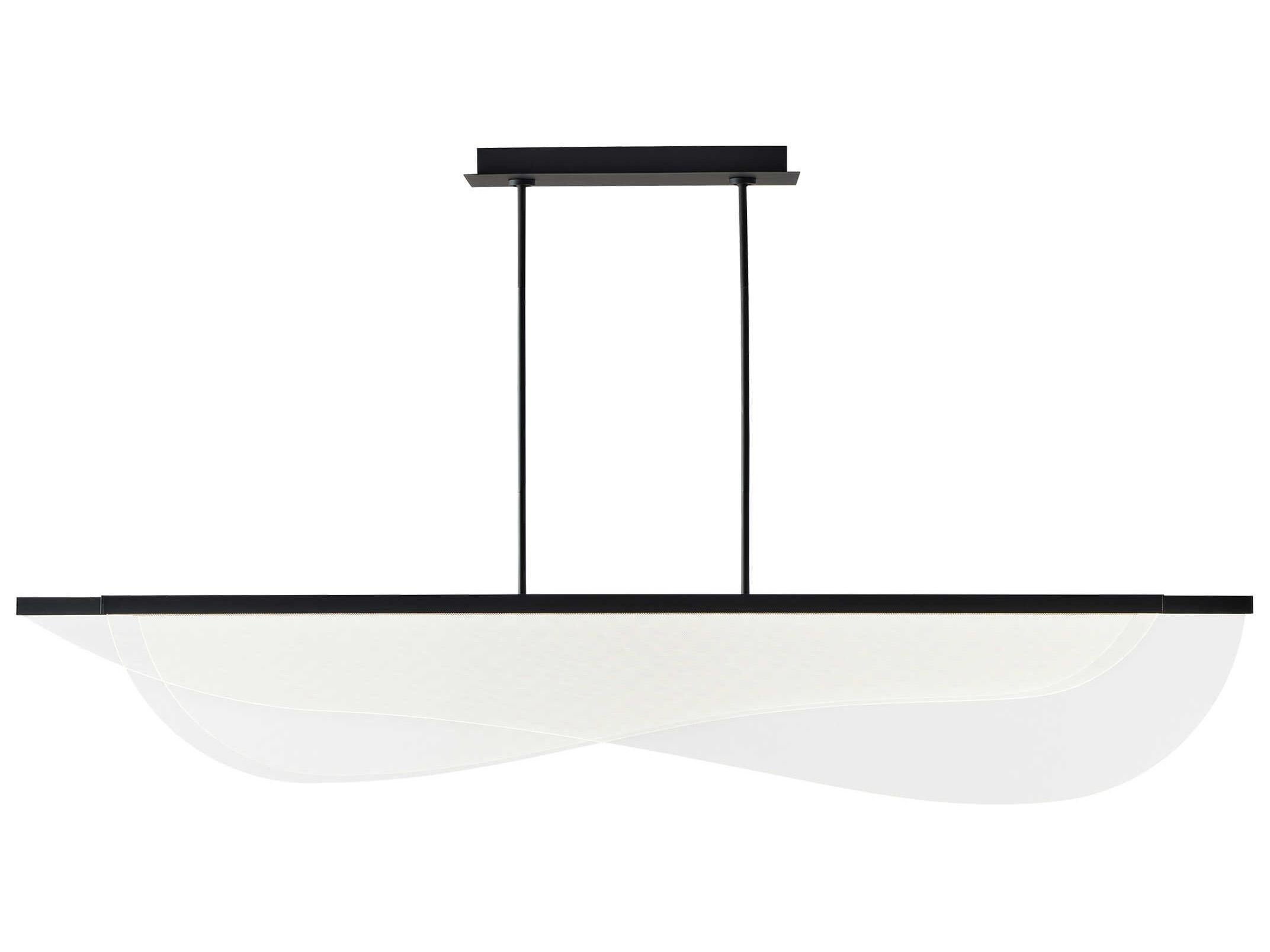Visual Comfort Modern Nyra 3-Light Nightshade Black Island Pendant