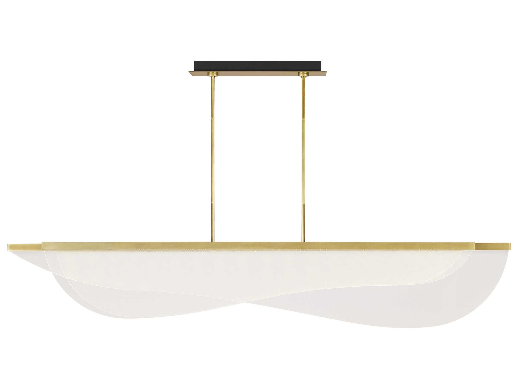 Visual Comfort Modern Nyra 3-Light Plated Brass Island Pendant