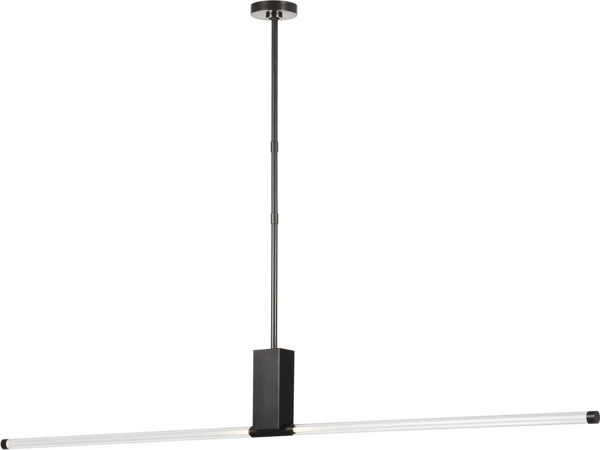 Visual Comfort Modern Phobos 1-Light Dark Bronze Cylinder Linear Island Pendant
