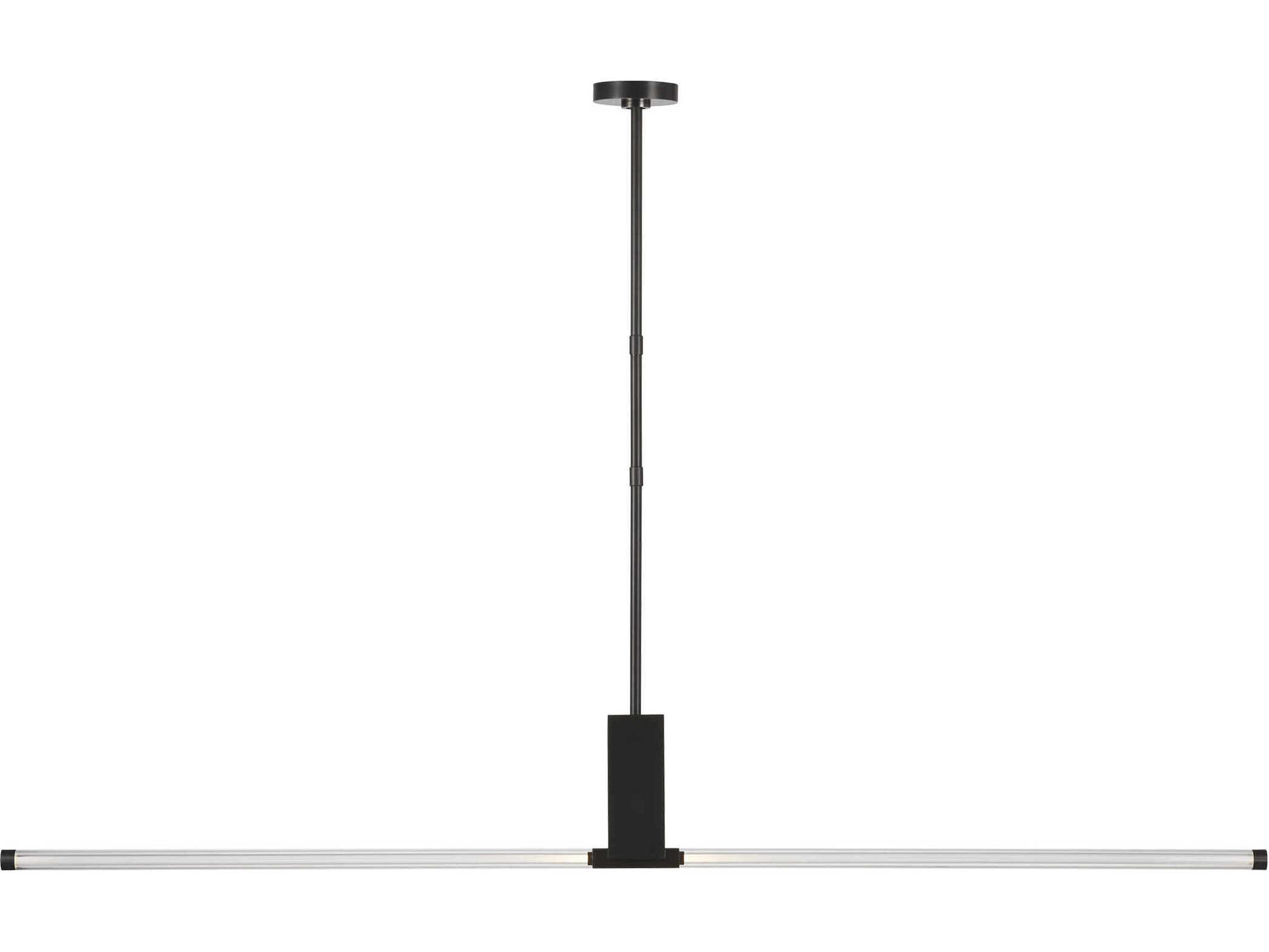 Visual Comfort Modern Phobos 1-Light Dark Bronze Cylinder Linear Island Pendant