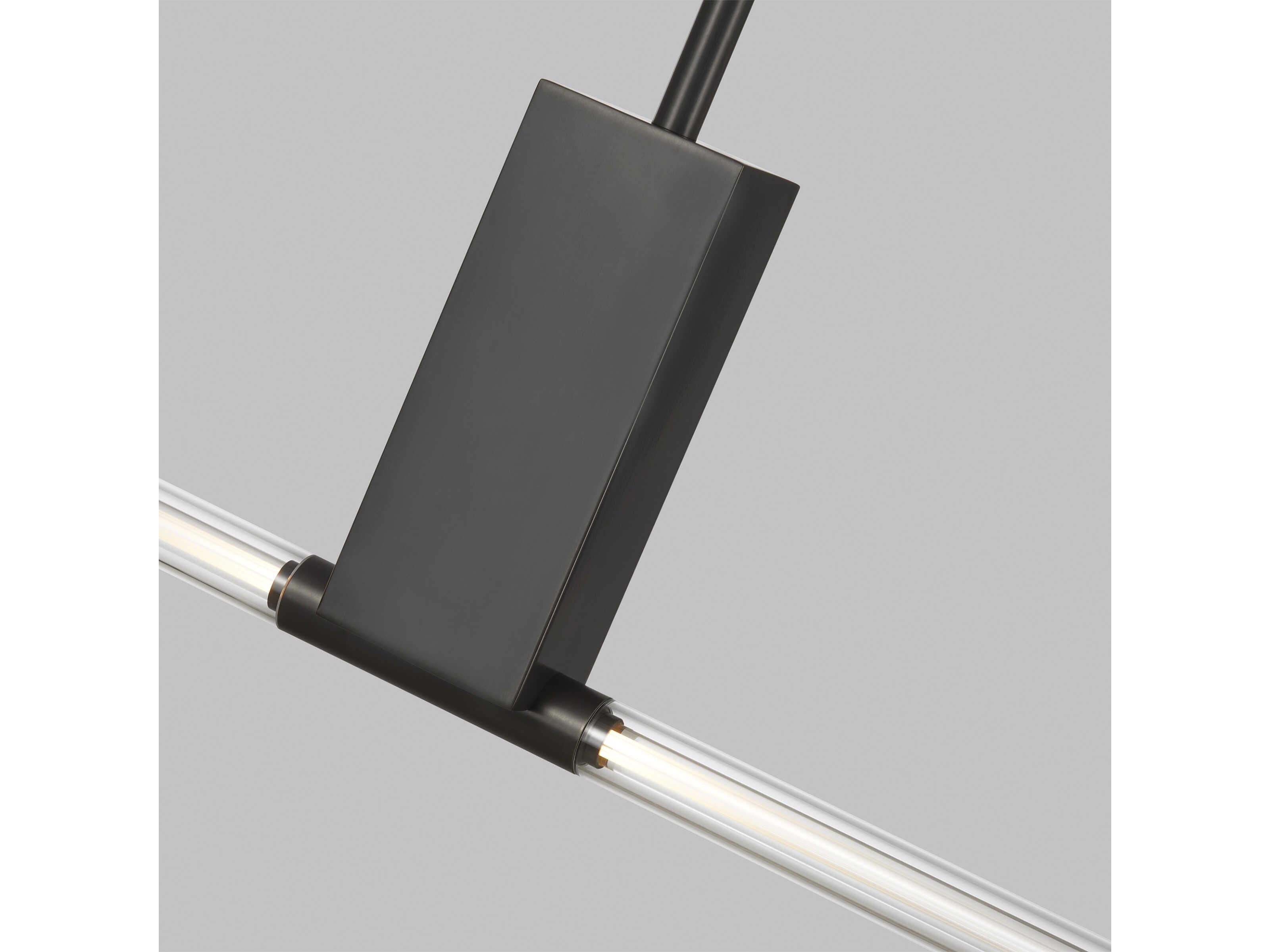 Visual Comfort Modern Phobos 1-Light Dark Bronze Cylinder Linear Island Pendant