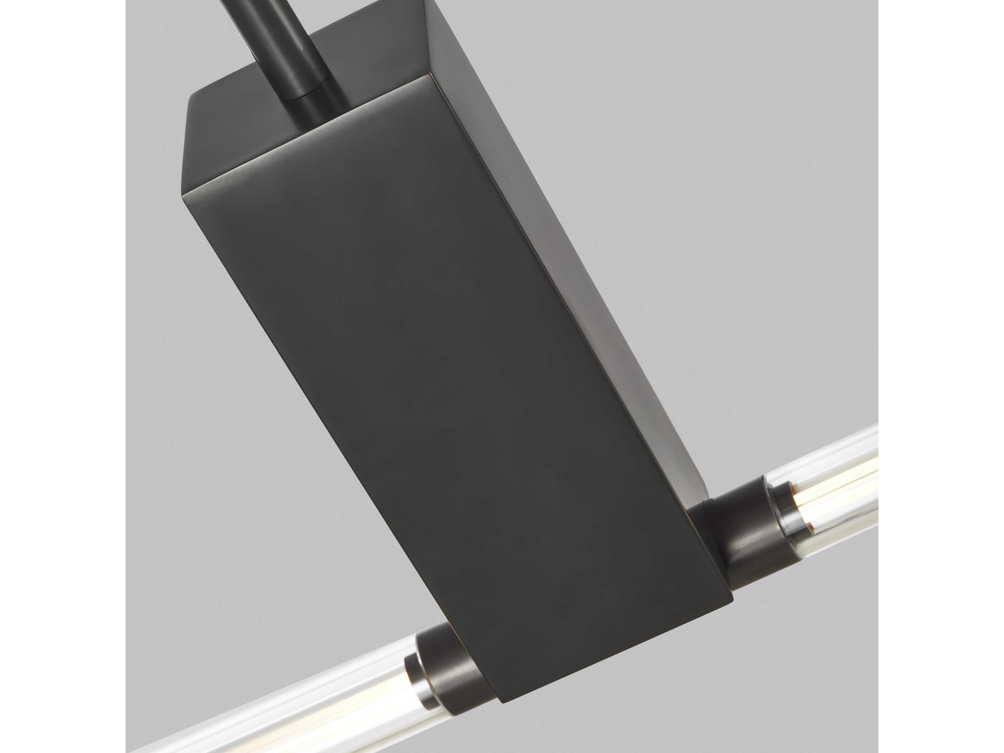 Visual Comfort Modern Phobos 1-Light Dark Bronze Cylinder Linear Island Pendant