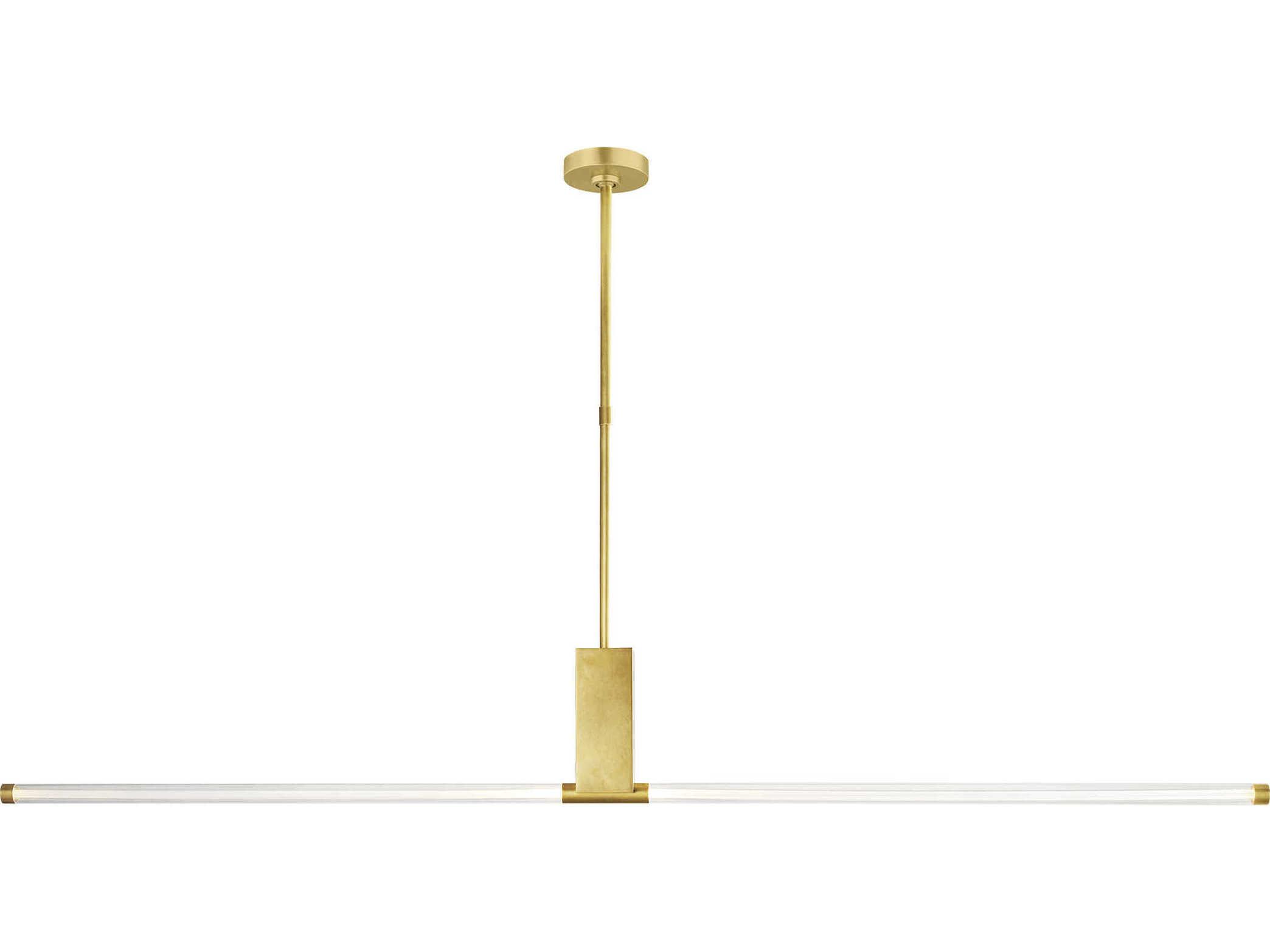 Visual Comfort Modern Phobos 1-Light Natural Brass Cylinder Linear Island Pendant