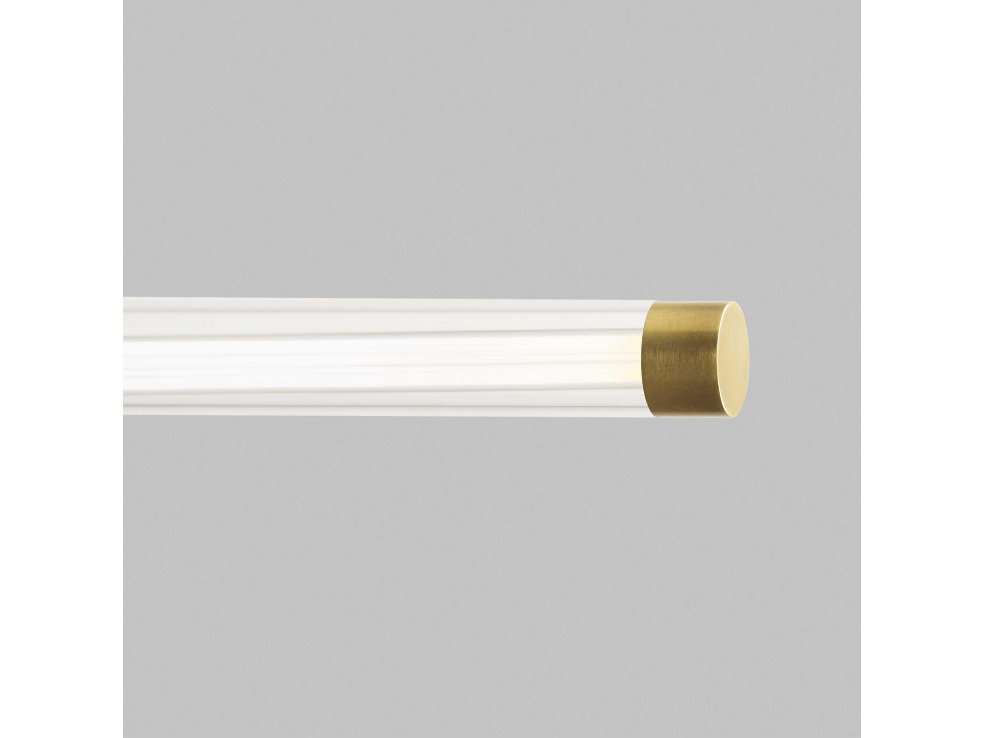Visual Comfort Modern Phobos 1-Light Natural Brass Cylinder Linear Island Pendant
