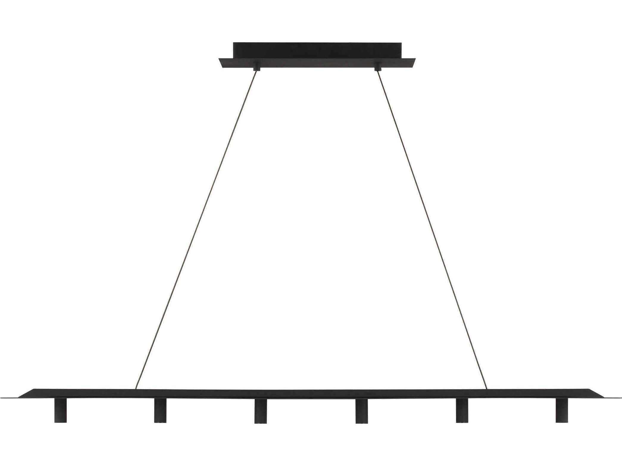 Visual Comfort Modern Ponte 1-Light Nightshade Black Linear Island Pendant