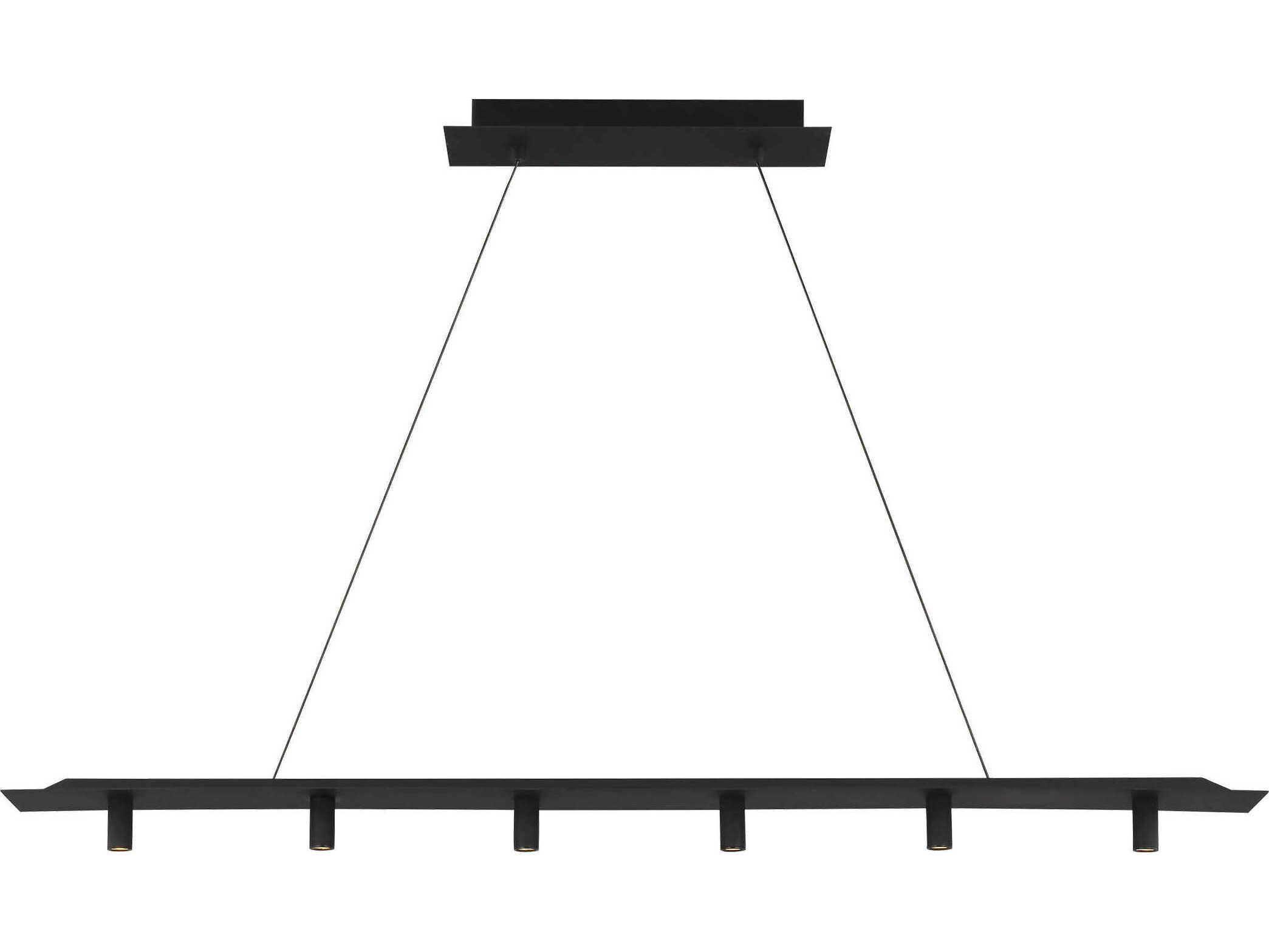 Visual Comfort Modern Ponte 1-Light Nightshade Black Linear Island Pendant