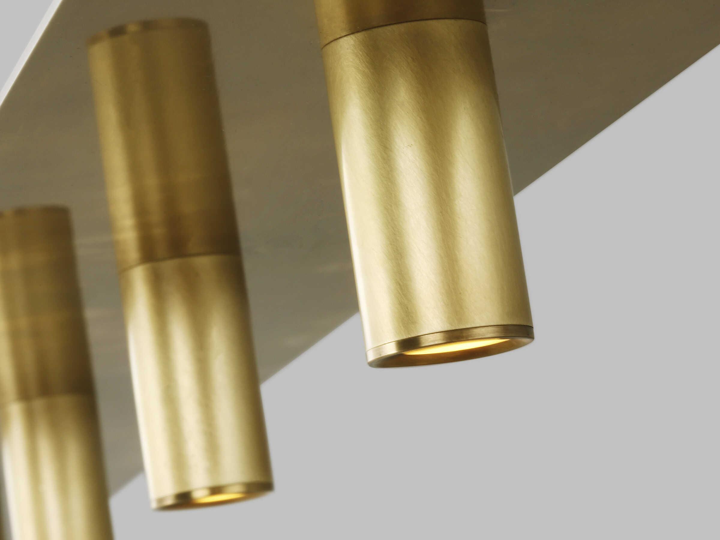 Visual Comfort Modern Ponte 1-Light Natural Brass Linear Island Pendant