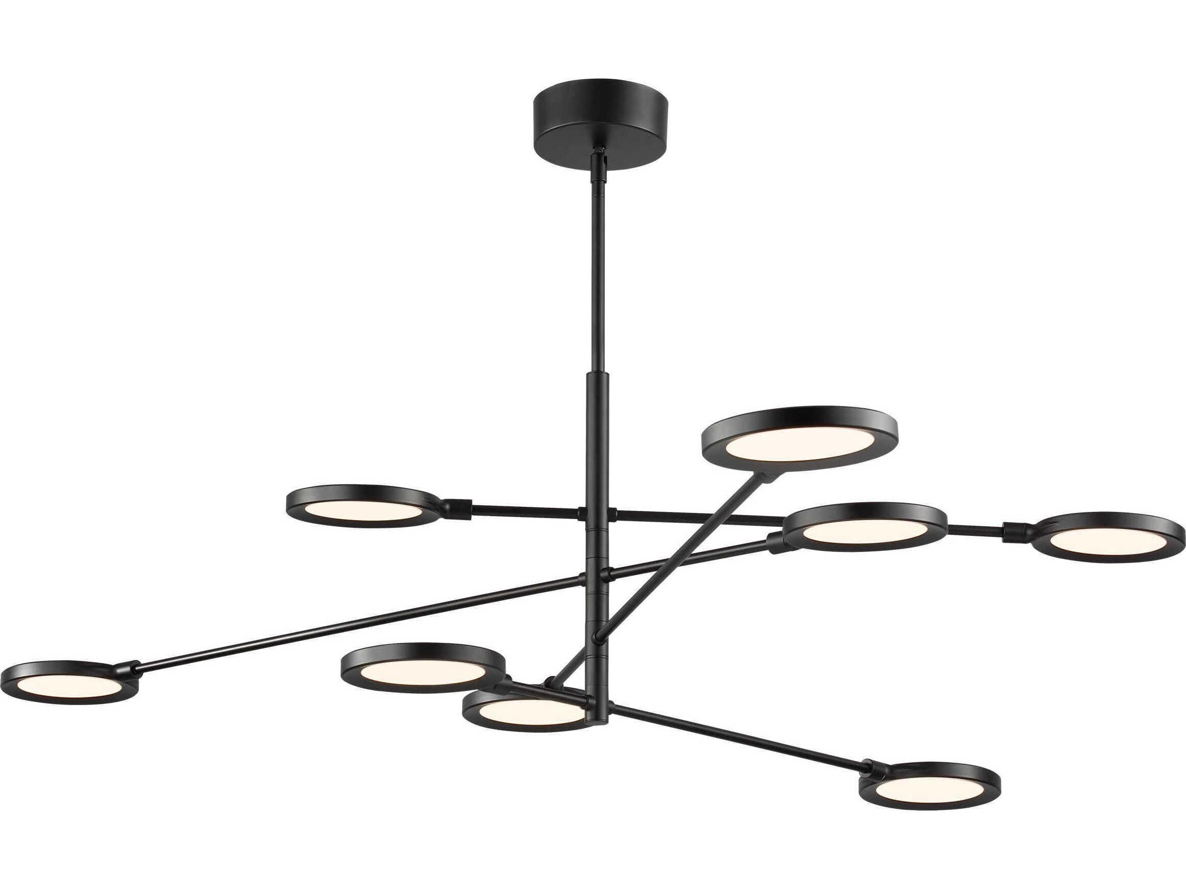 Visual Comfort Modern Spectica 8-Light Matte Black Island Pendant