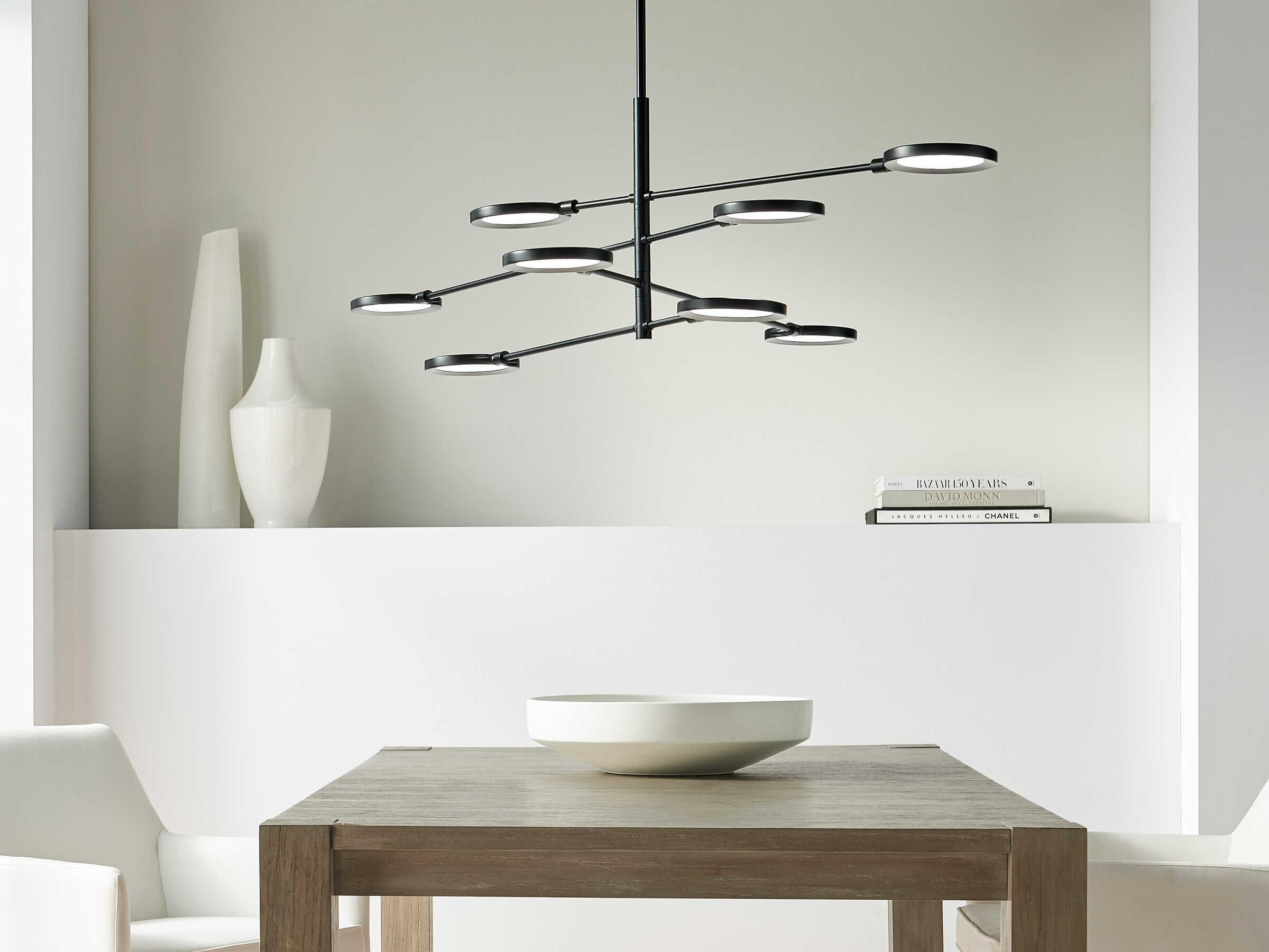 Visual Comfort Modern Spectica 8-Light Matte Black Island Pendant