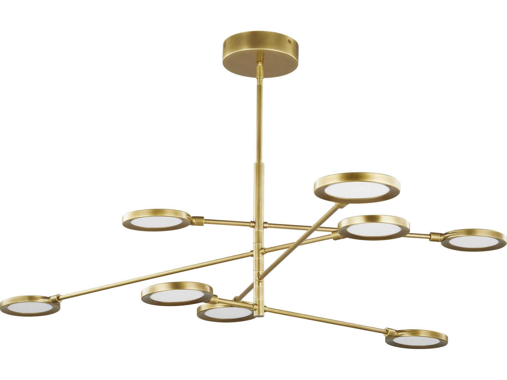 Visual Comfort Modern Spectica 8-Light Plated Brass Island Pendant