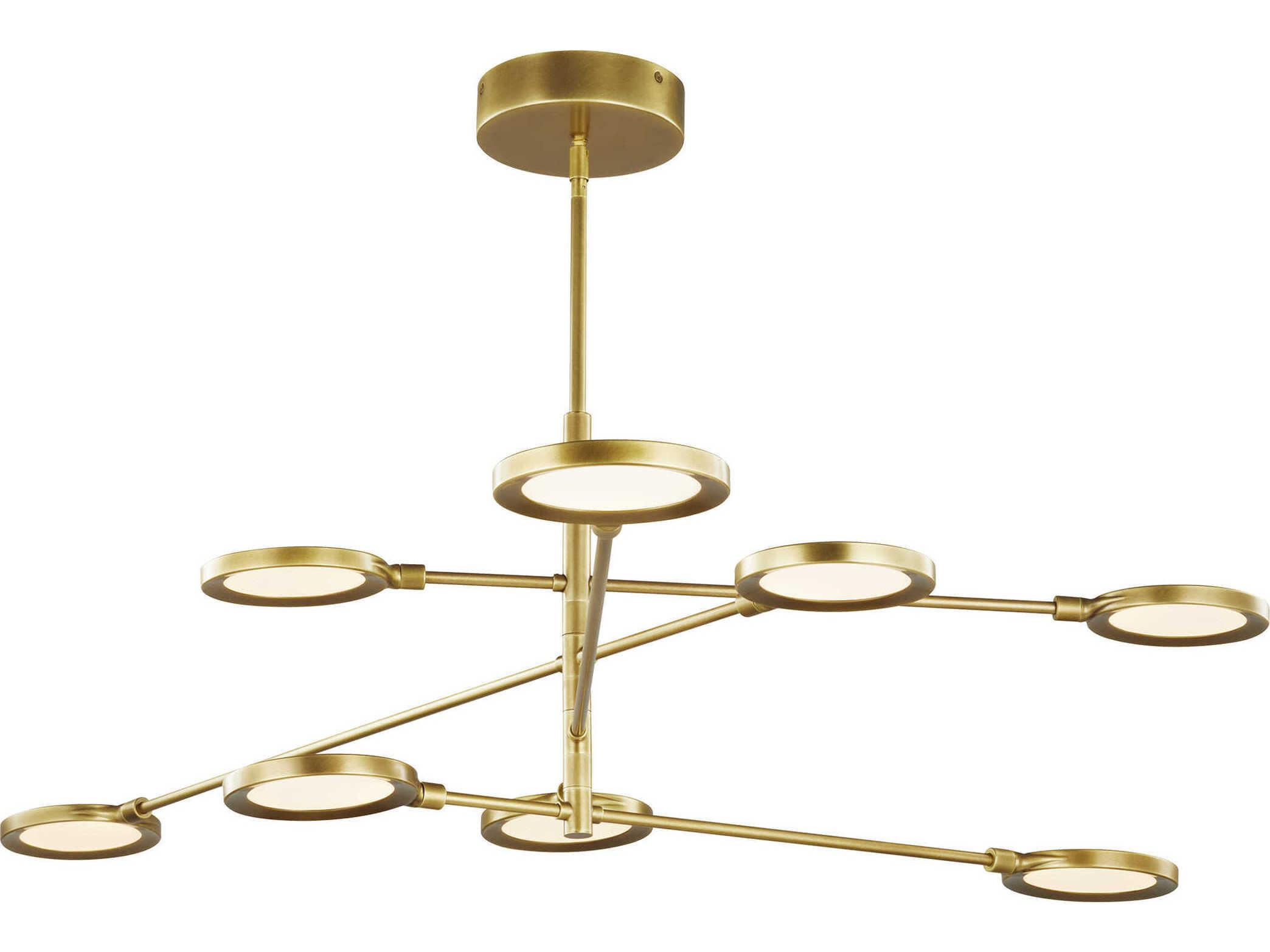 Visual Comfort Modern Spectica 8-Light Plated Brass Island Pendant