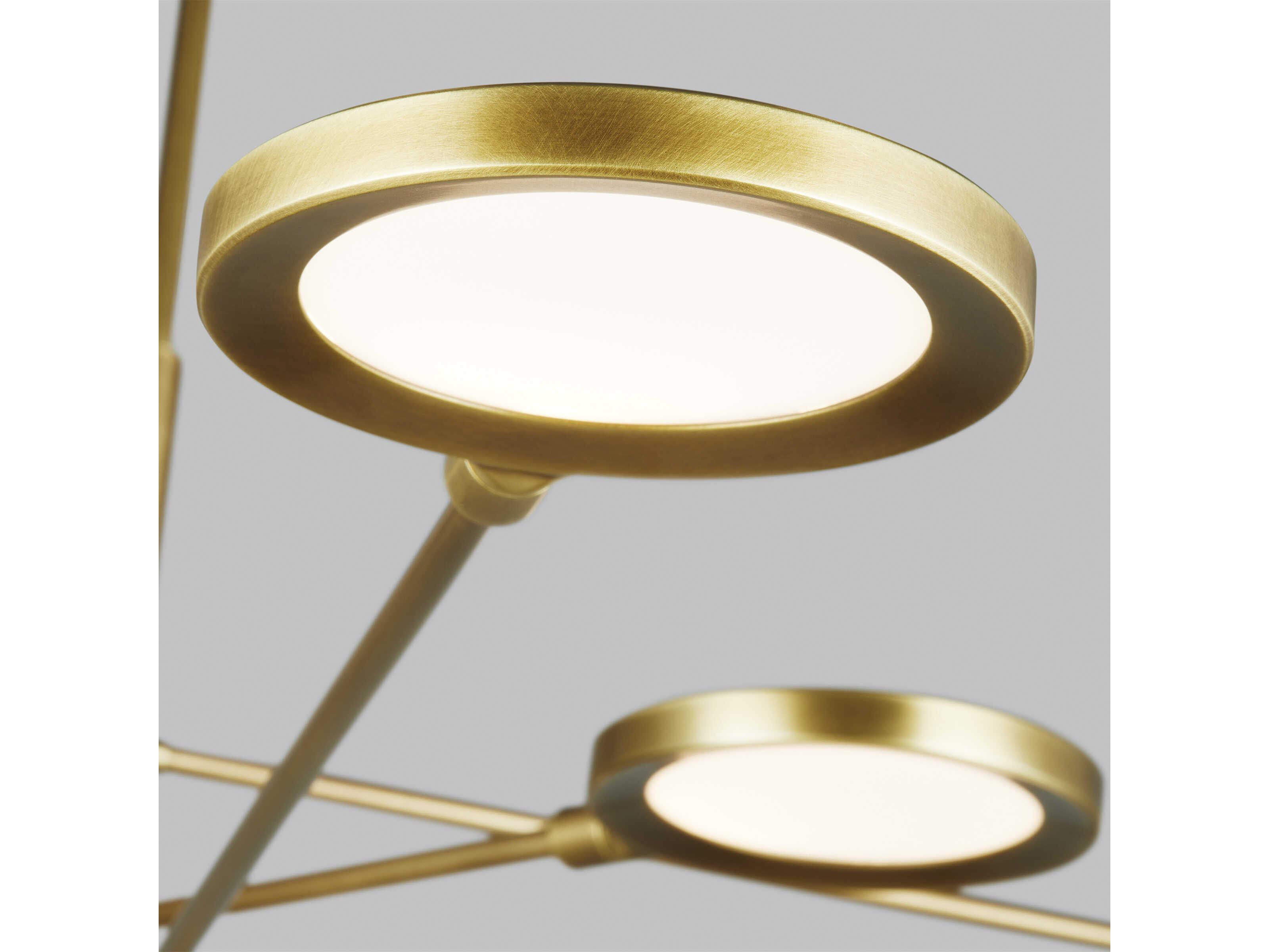 Visual Comfort Modern Spectica 8-Light Plated Brass Island Pendant