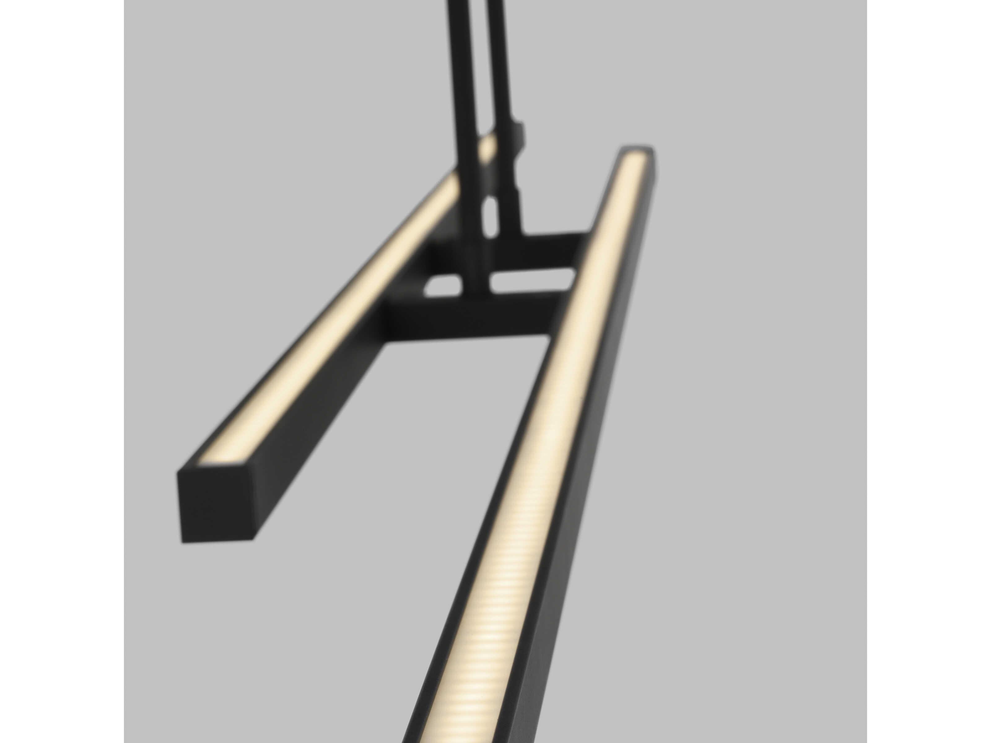 Visual Comfort Modern Stagger 2-Light Nightshade Black Linear Island Pendant