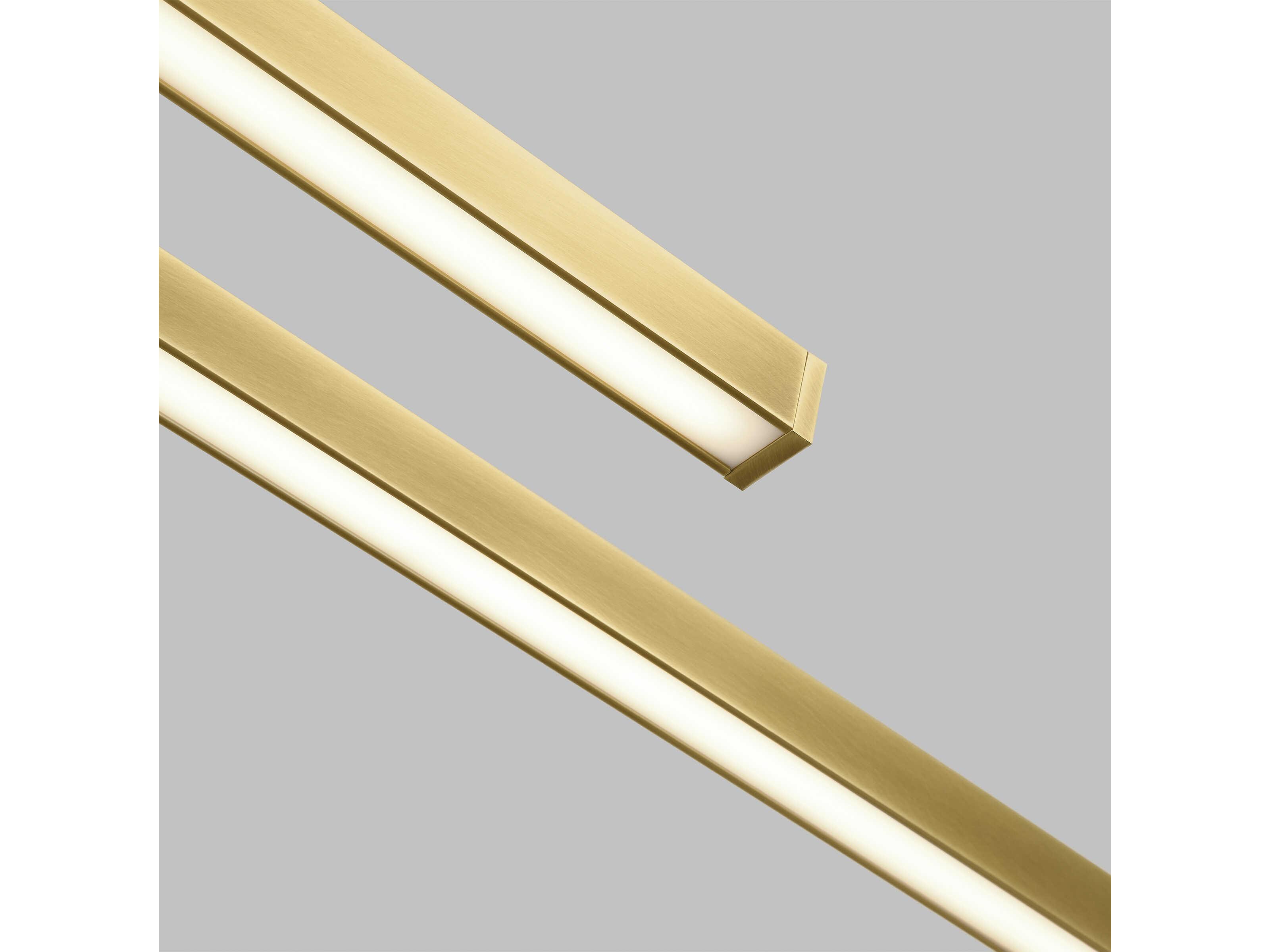 Visual Comfort Modern Stagger 2-Light Natural Brass Linear Island Pendant