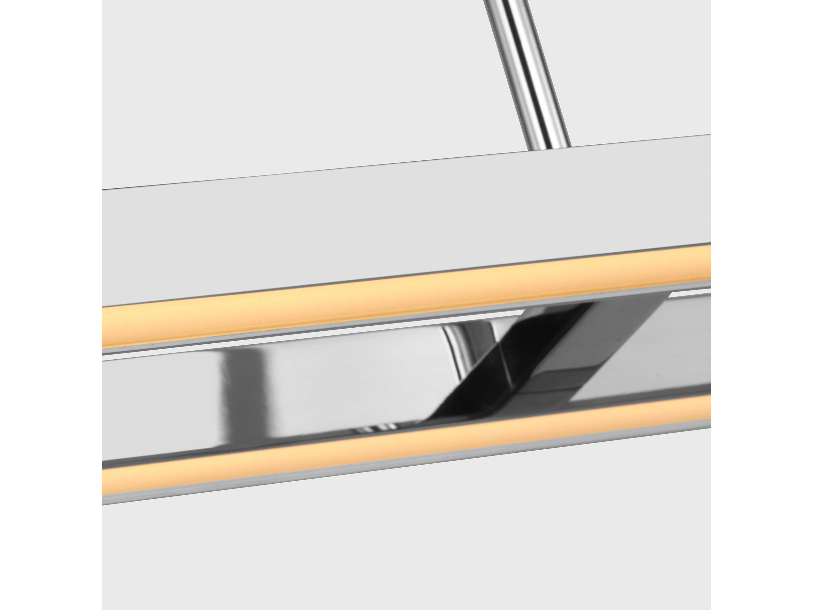Visual Comfort Modern Stagger 2-Light Polished Stainless Steel Linear Island Pendant