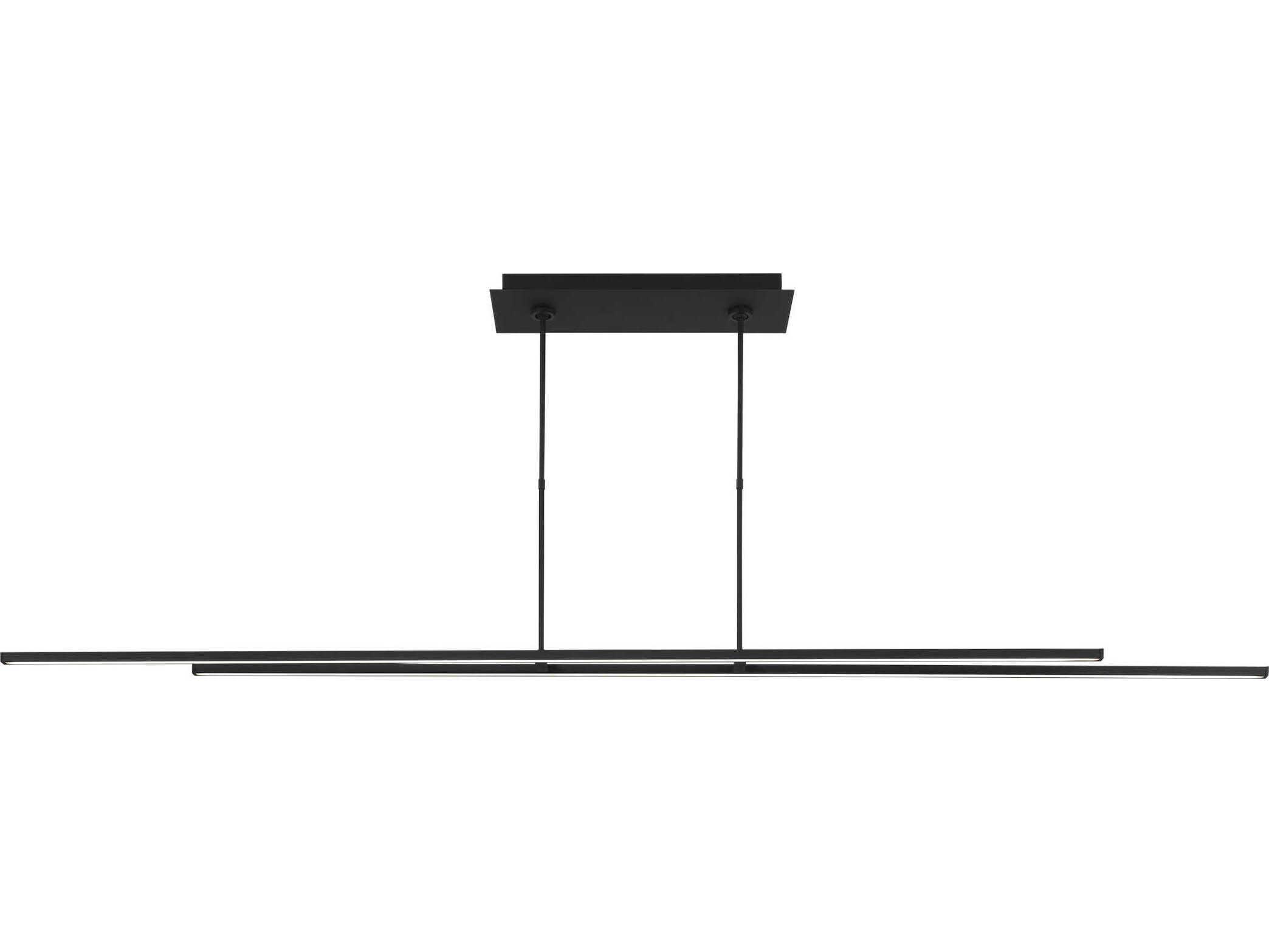 Visual Comfort Modern Stagger 2-Light Nightshade Black Linear Island Pendant
