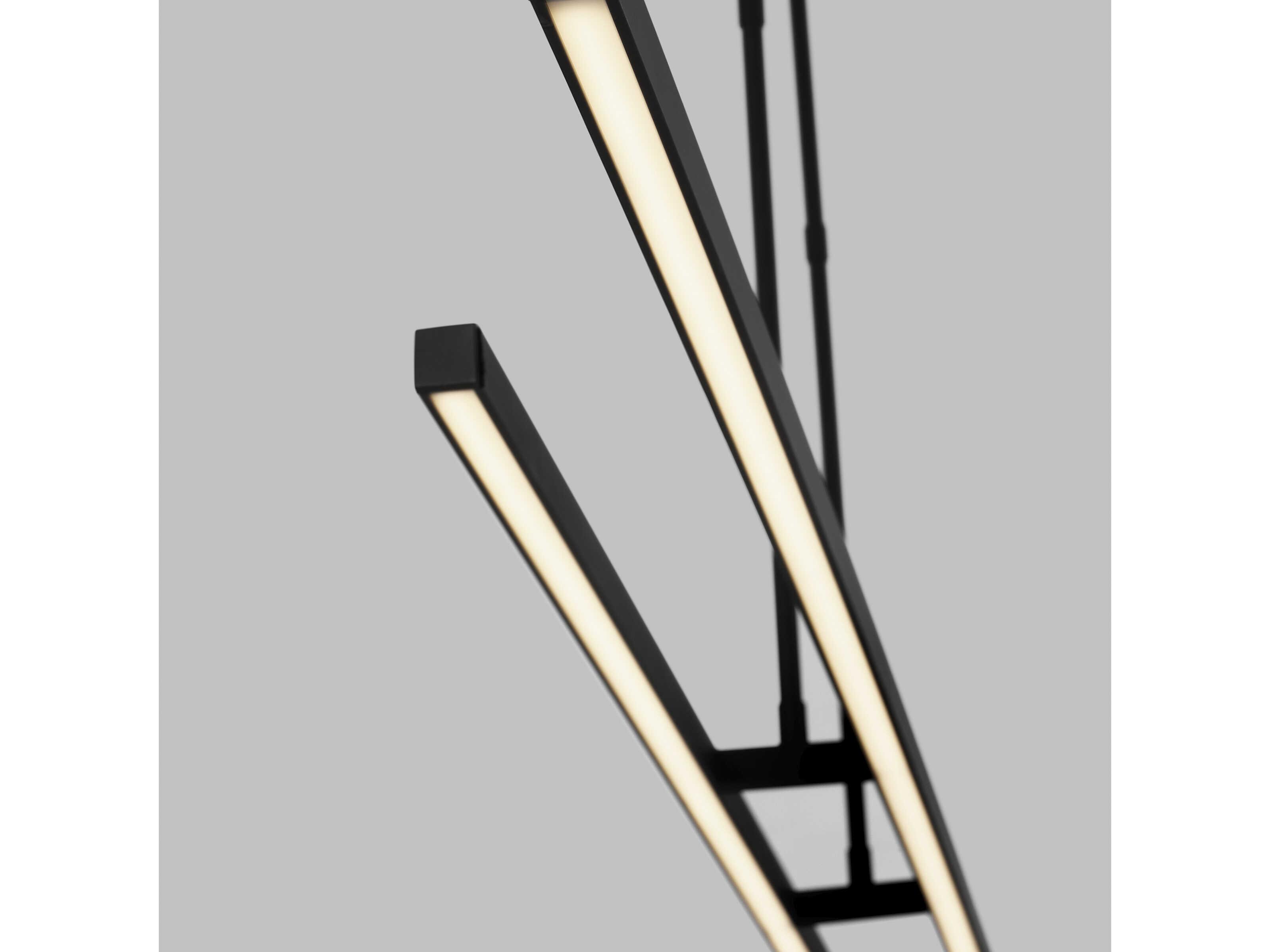 Visual Comfort Modern Stagger 2-Light Nightshade Black Linear Island Pendant