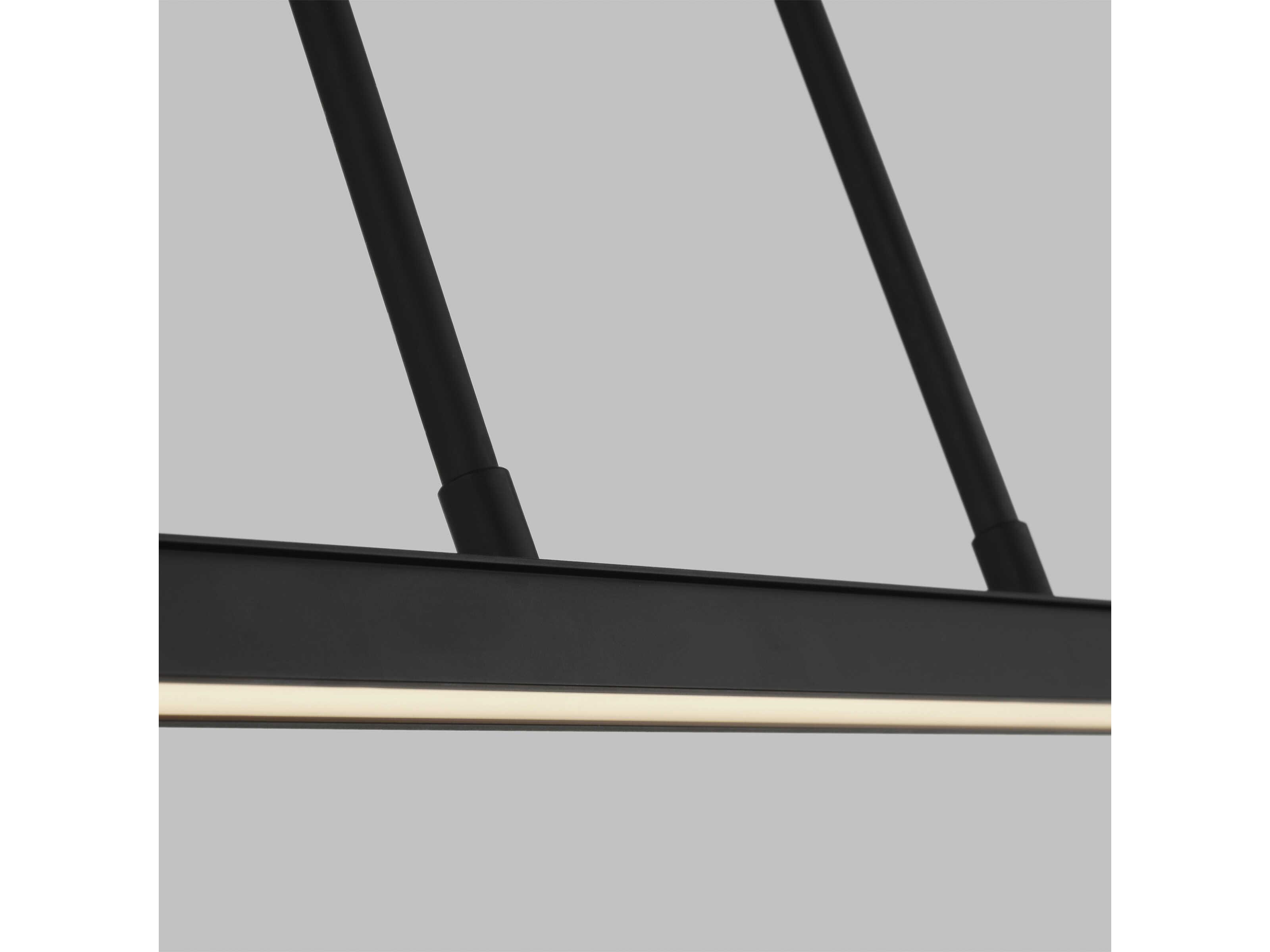 Visual Comfort Modern Stagger 1-Light Nightshade Black Linear Island Pendant
