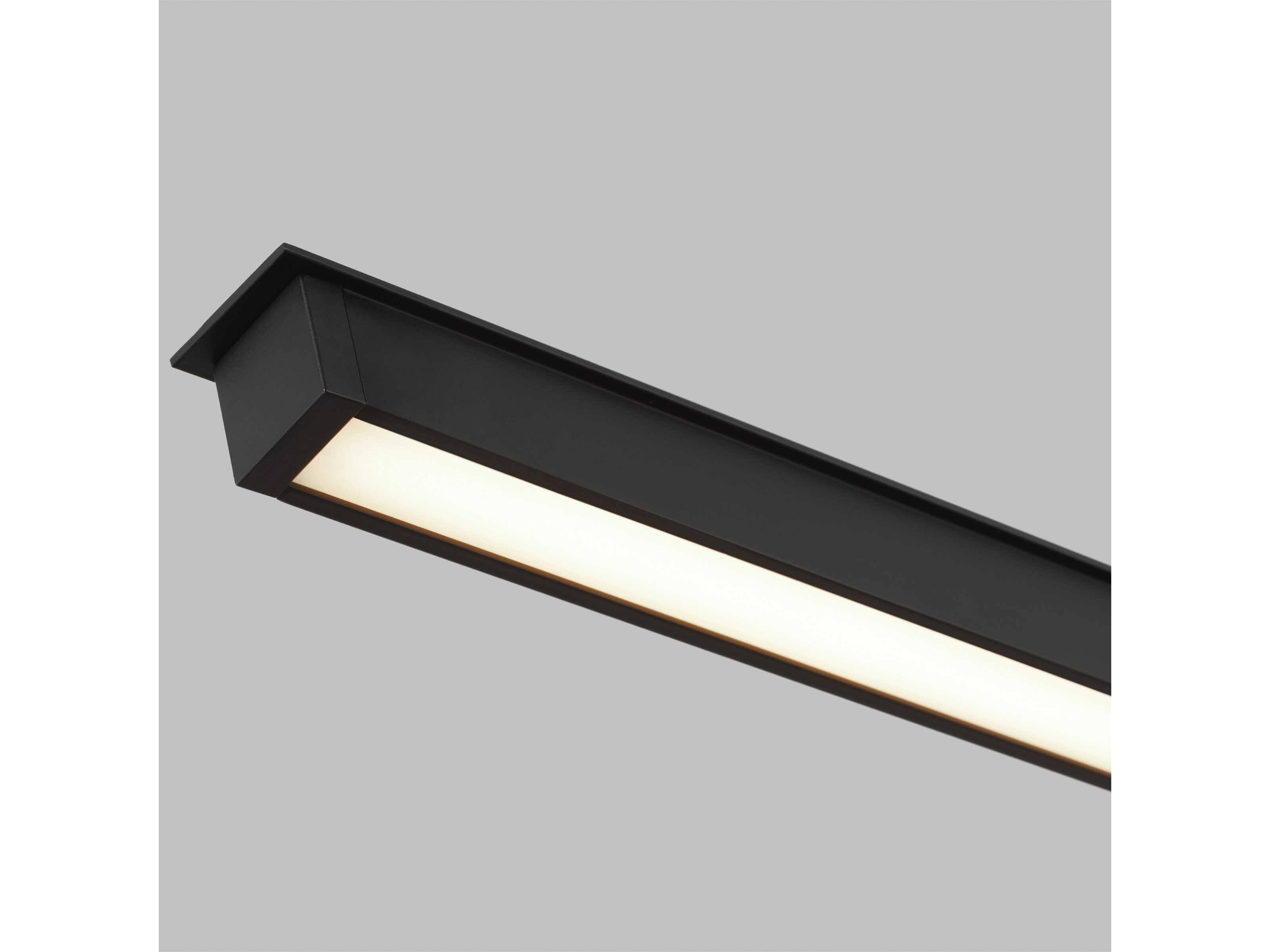 Visual Comfort Modern Stagger 1-Light Nightshade Black Linear Island Pendant