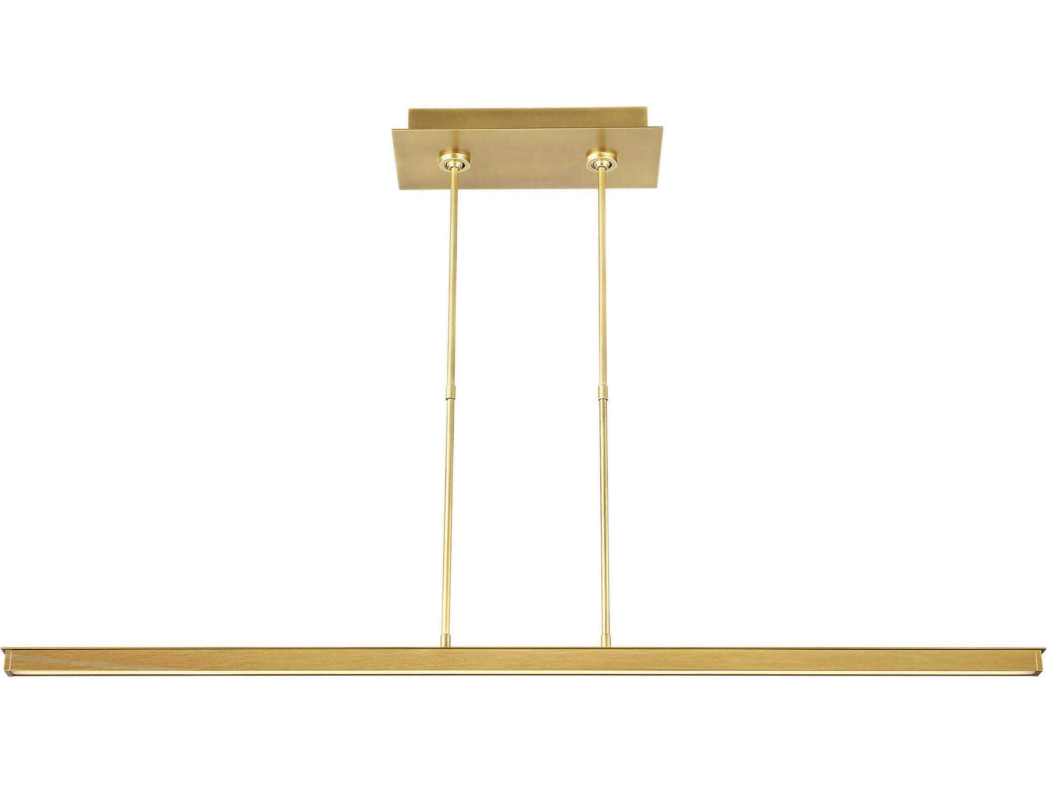 Visual Comfort Modern Stagger 1-Light Natural Brass Linear Island Pendant