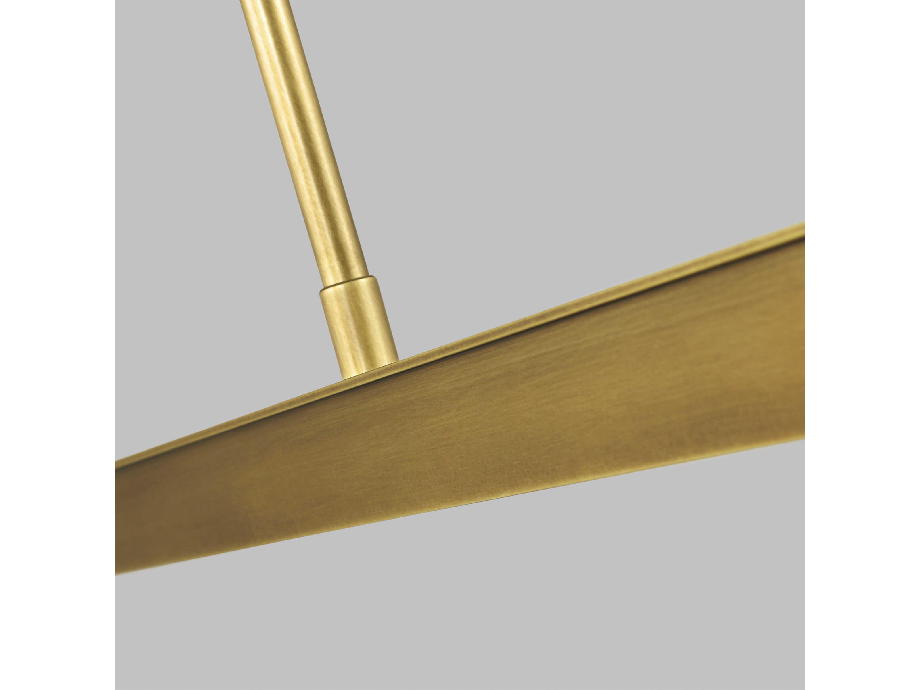 Visual Comfort Modern Stagger 1-Light Natural Brass Linear Island Pendant