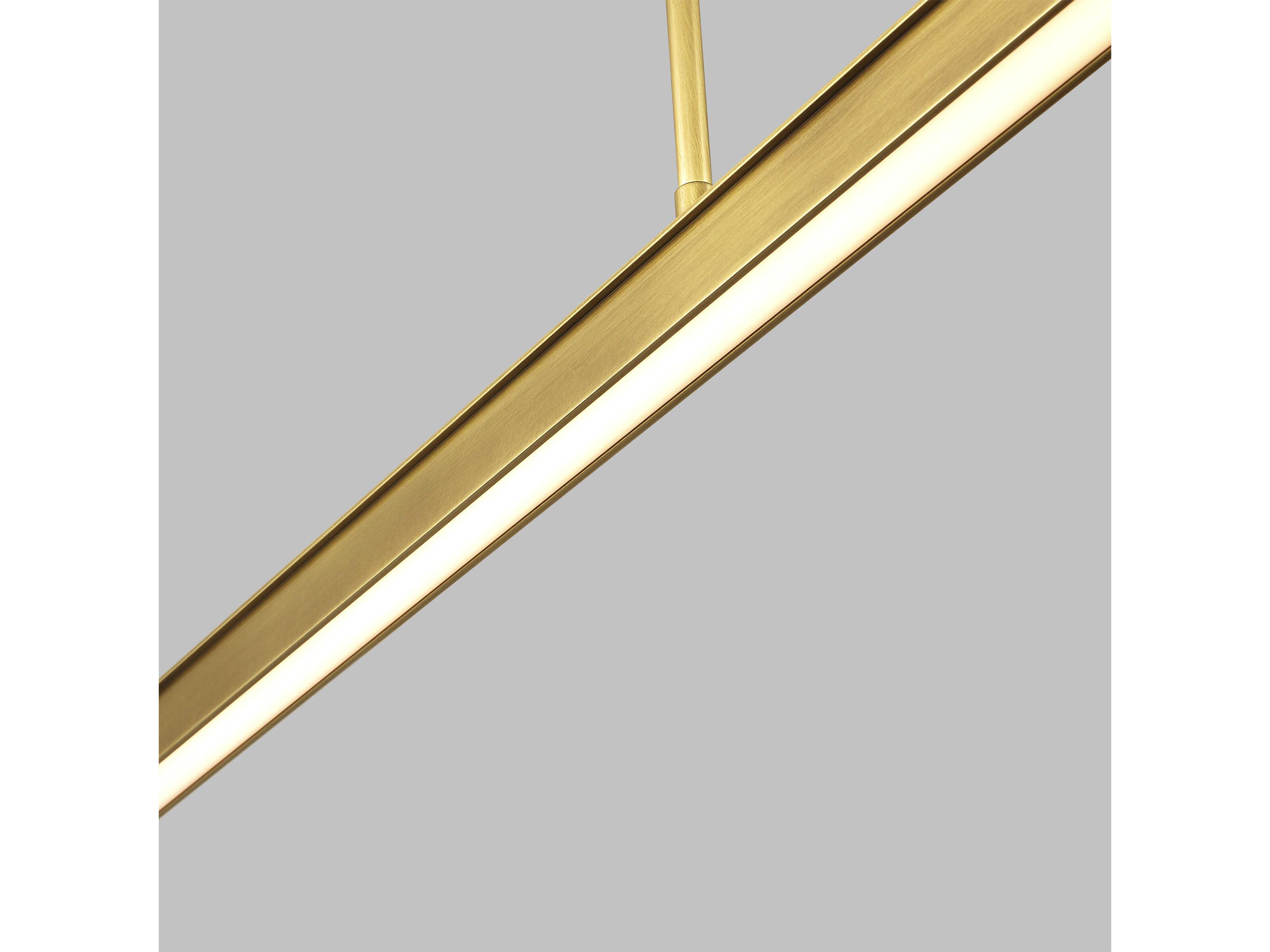 Visual Comfort Modern Stagger 1-Light Natural Brass Linear Island Pendant