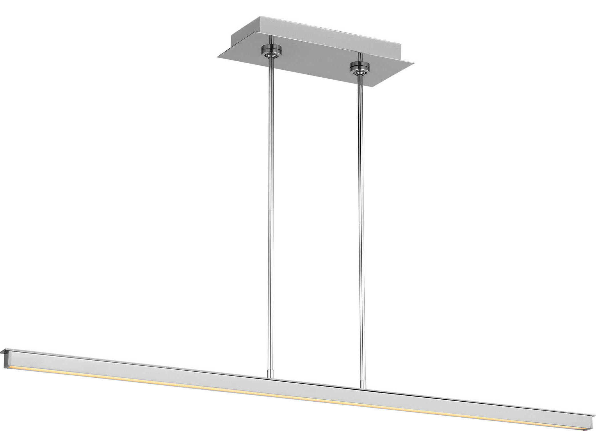 Visual Comfort Modern Stagger 1-Light Polished Stainless Steel Linear Island Pendant