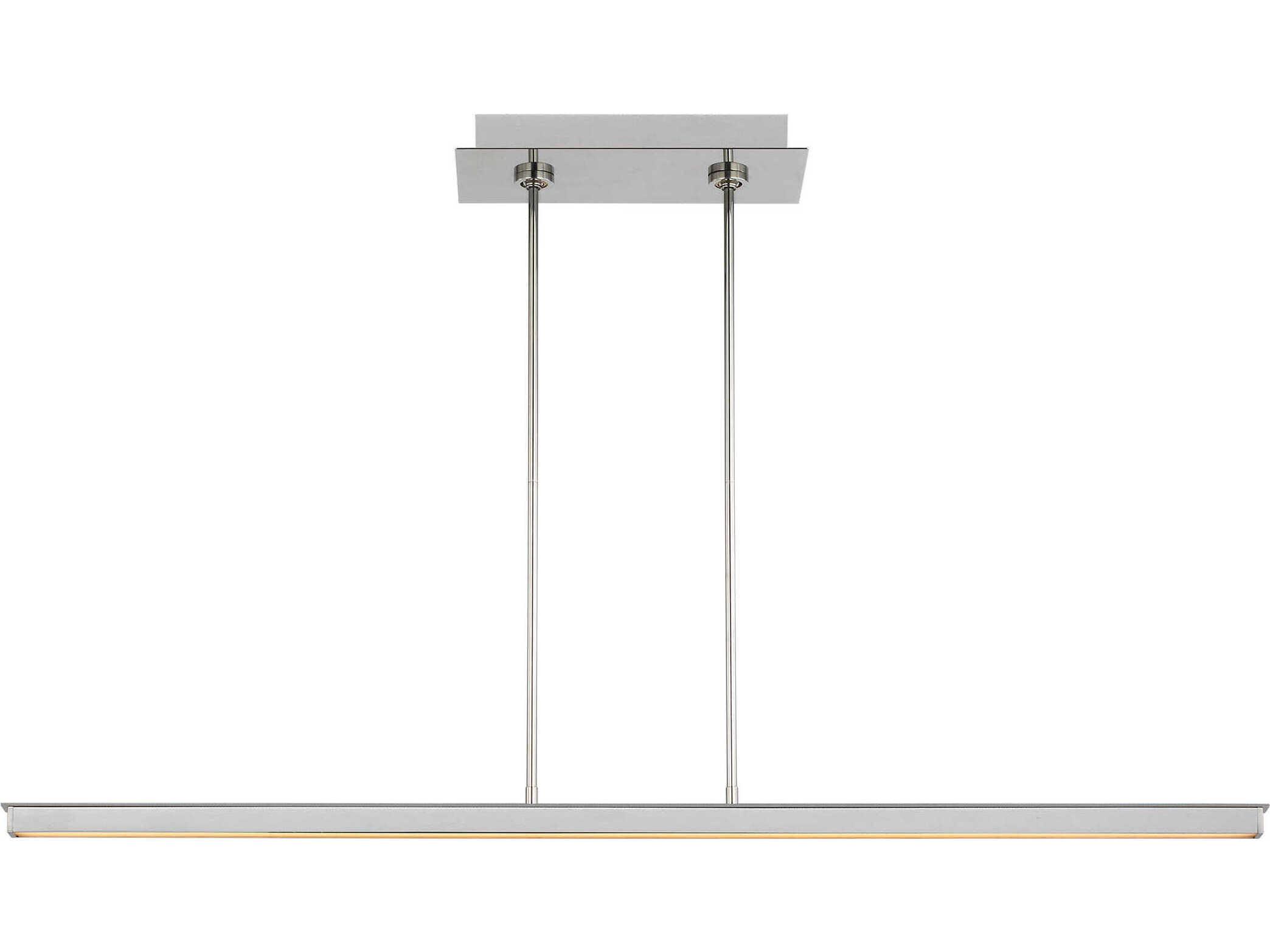 Visual Comfort Modern Stagger 1-Light Polished Stainless Steel Linear Island Pendant